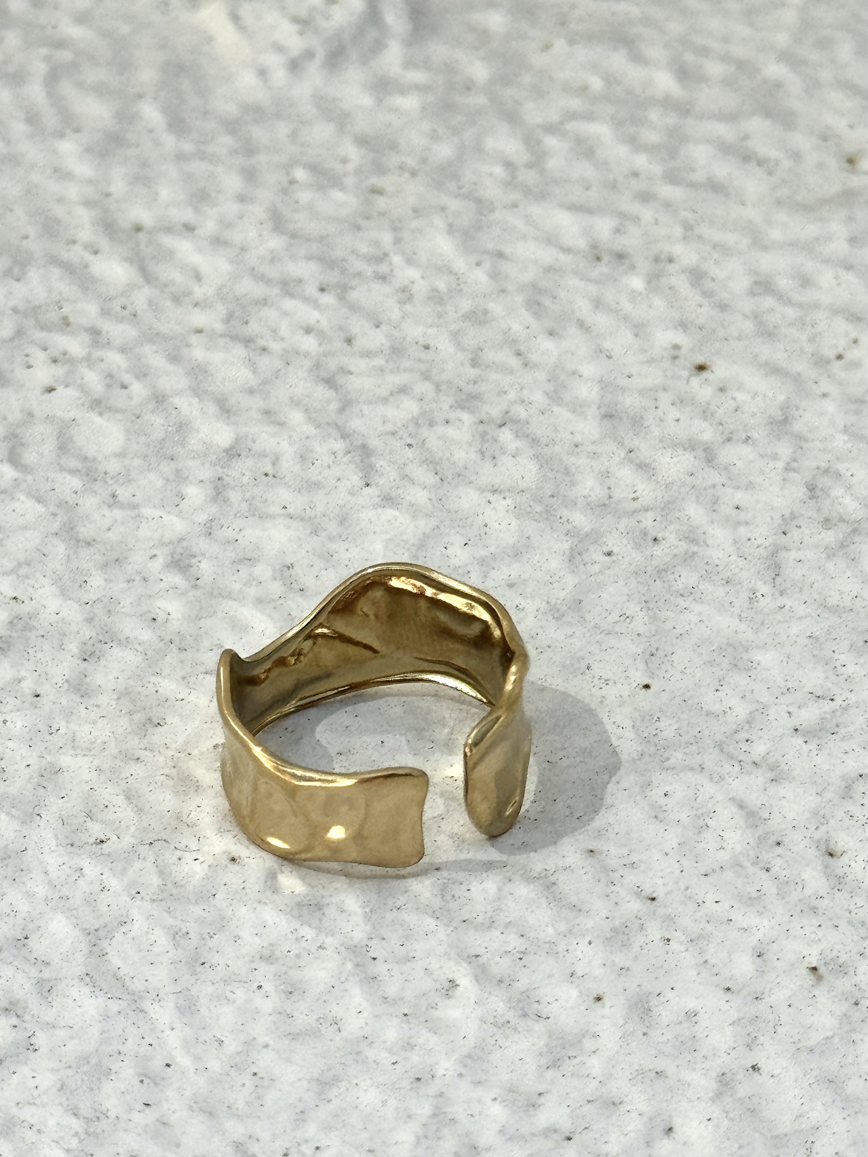 Gold irregular stainless ring