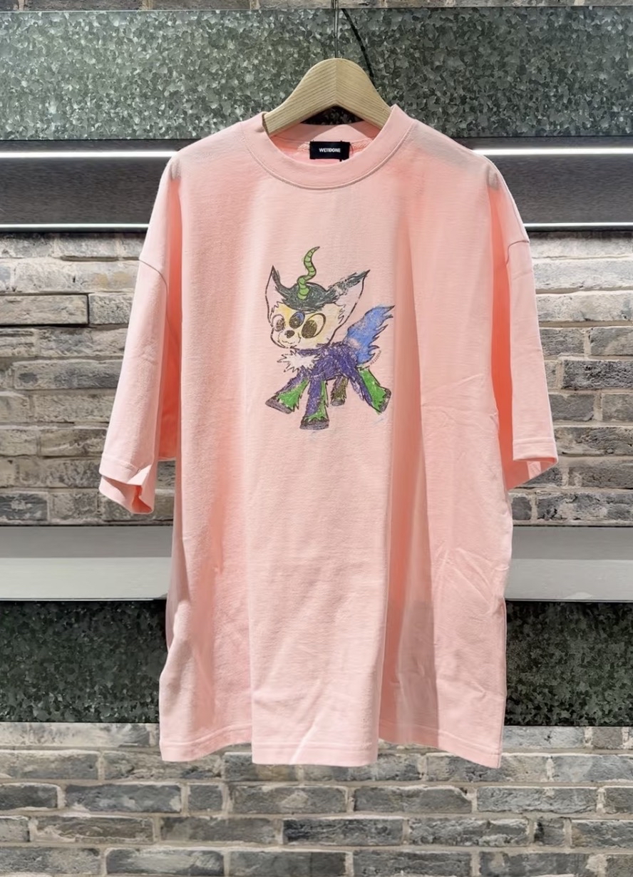 We11done Pink Jeff Monster Tee
