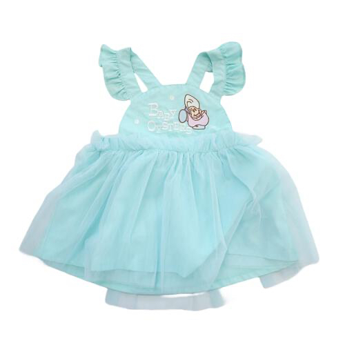 🇯🇵預訂 日本直送🇯🇵Disney系列生蠔bb刺繡貼花荷葉邊吊帶薄紗連身裙