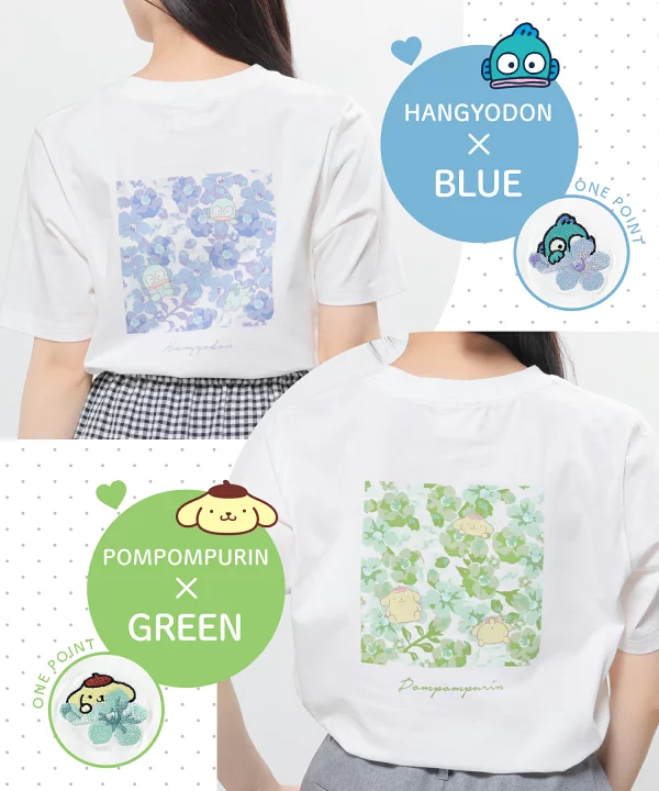 日本預訂📍日本Sanrio色彩花花圖案短袖Tee