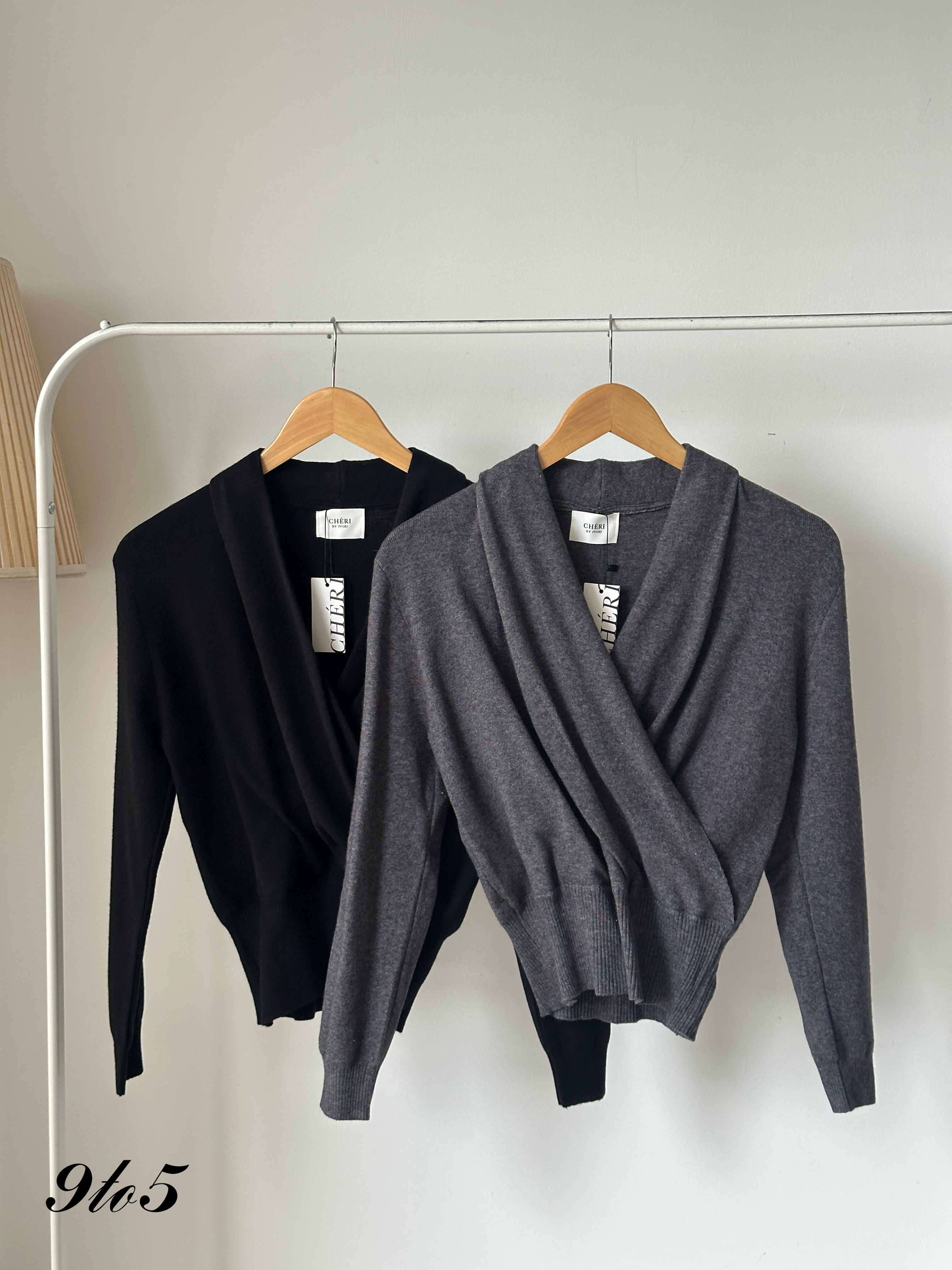 T4022 V-Neck Knit Wrap Top - 4 Colors