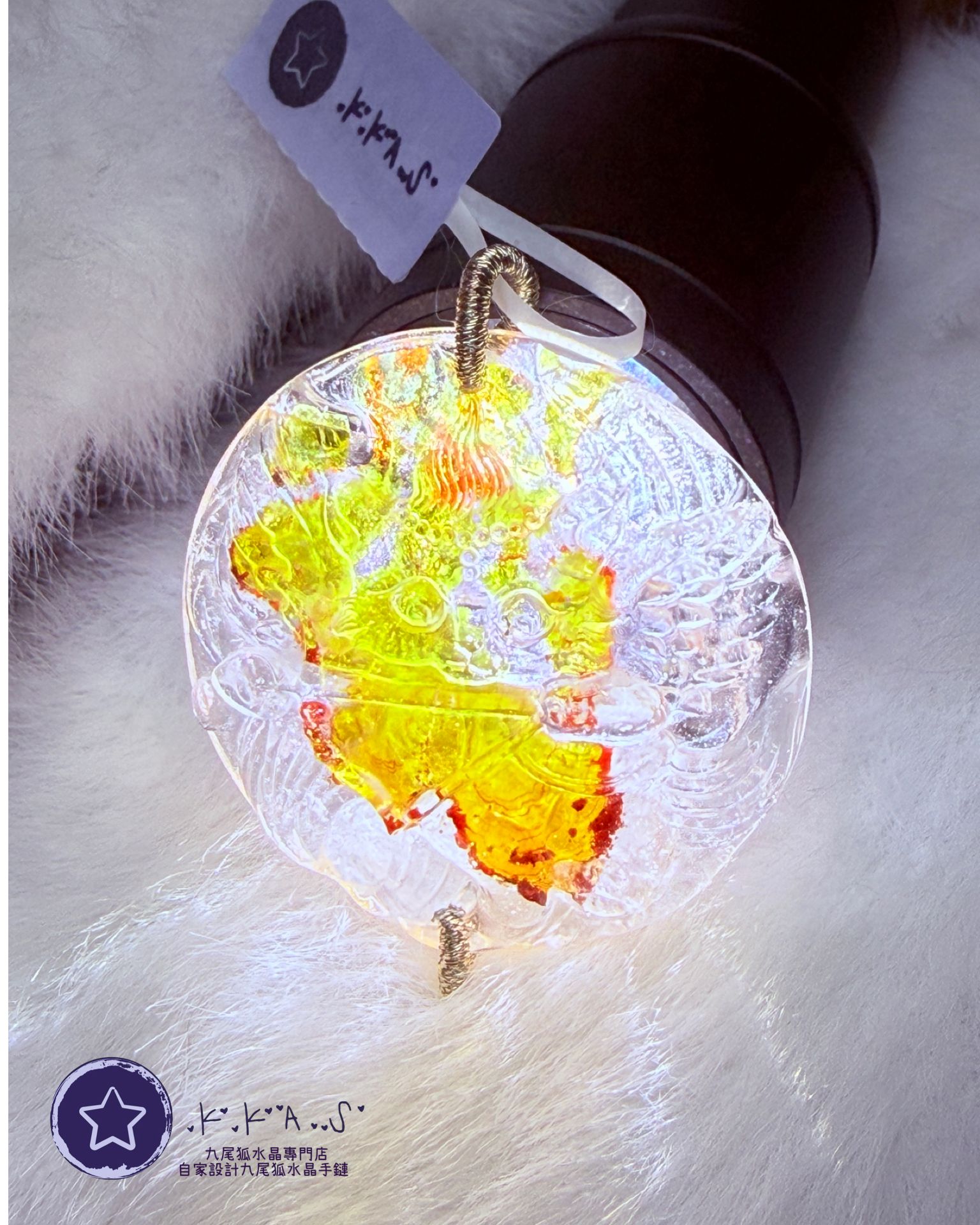 K00222 錦鯉膠花 邱比特狐 - 吊墜/手牌兩用款