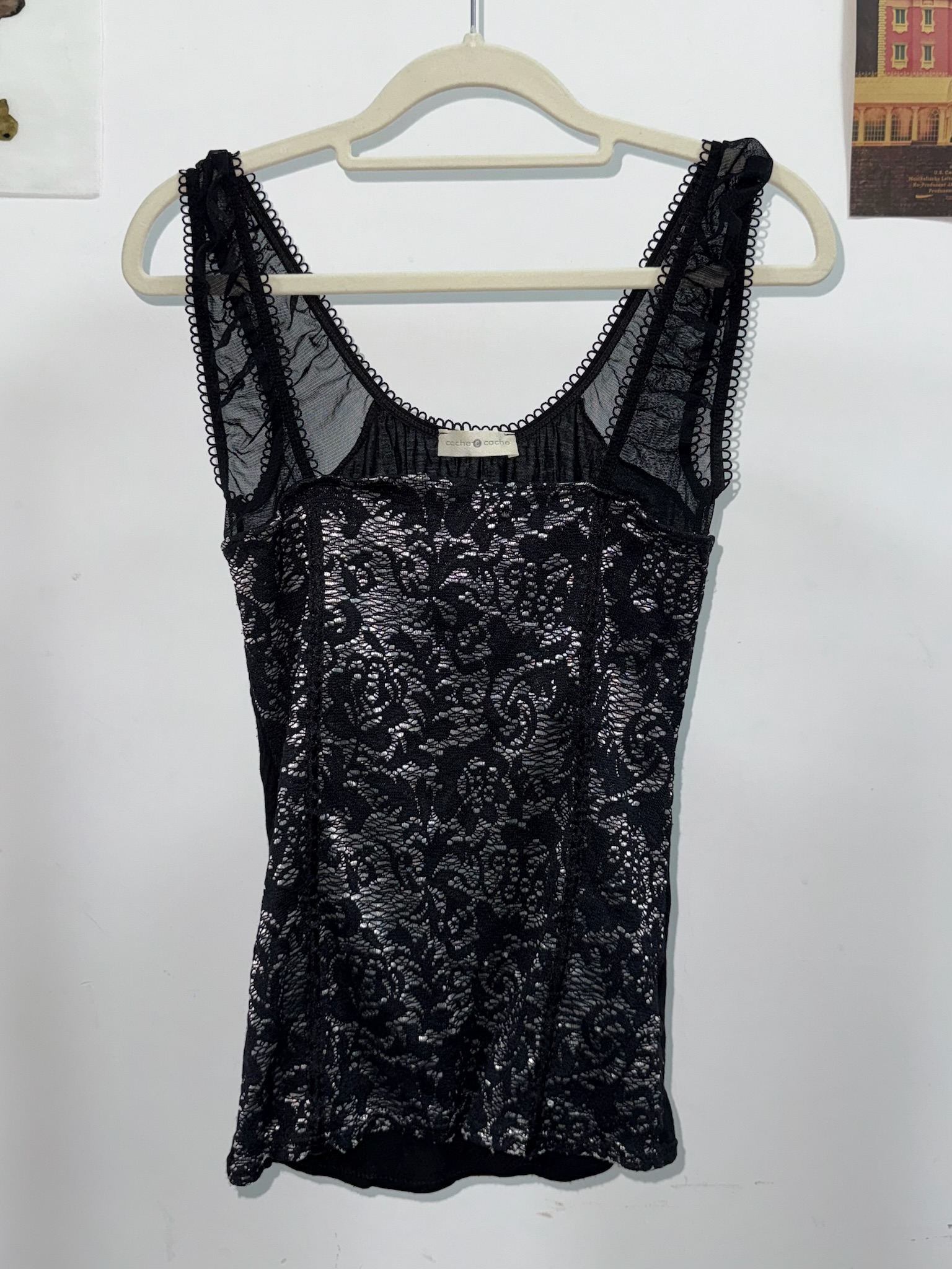Cache-Cache Gothic Lace Corset-Style Cami