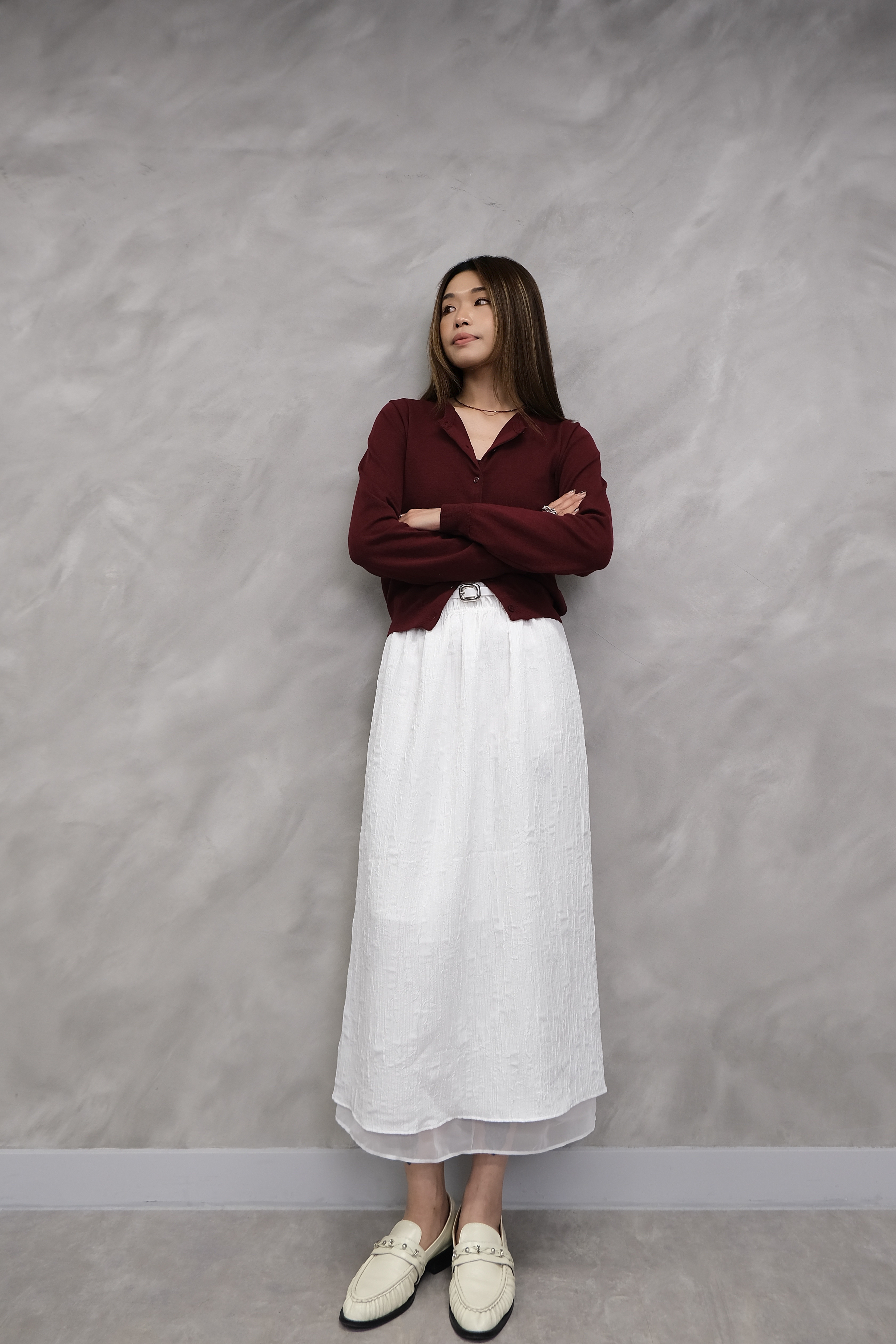 Soft Knit Round Neck Cardigan #jk30