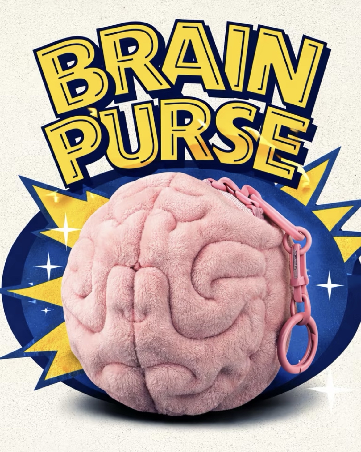 怪美的粉紅外接大腦包 / 掛件