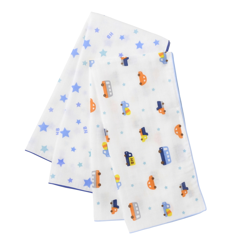 🇯🇵預訂 日本直送🇯🇵日本製Hot Biscuits 春夏款藍色車車新生兒純棉打底八件套