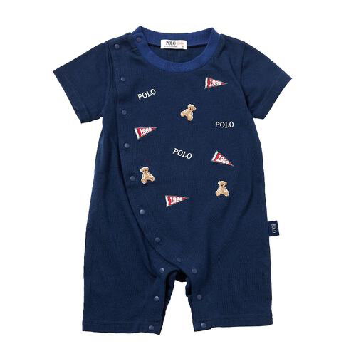 🇯🇵預訂 日本直送🇯🇵Polo Baby標誌旗幟小熊刺繡海軍藍短袖連身服
