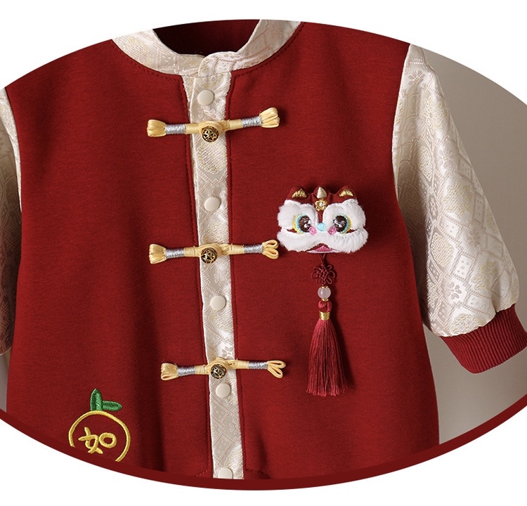 🧨新年款預訂🧨流蘇醒獅公仔唐裝長袖連身服