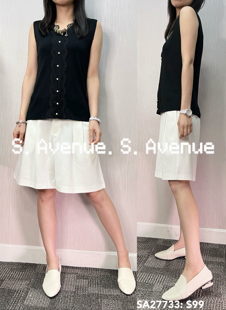 SA27733: 背心V領lace邊打底背心