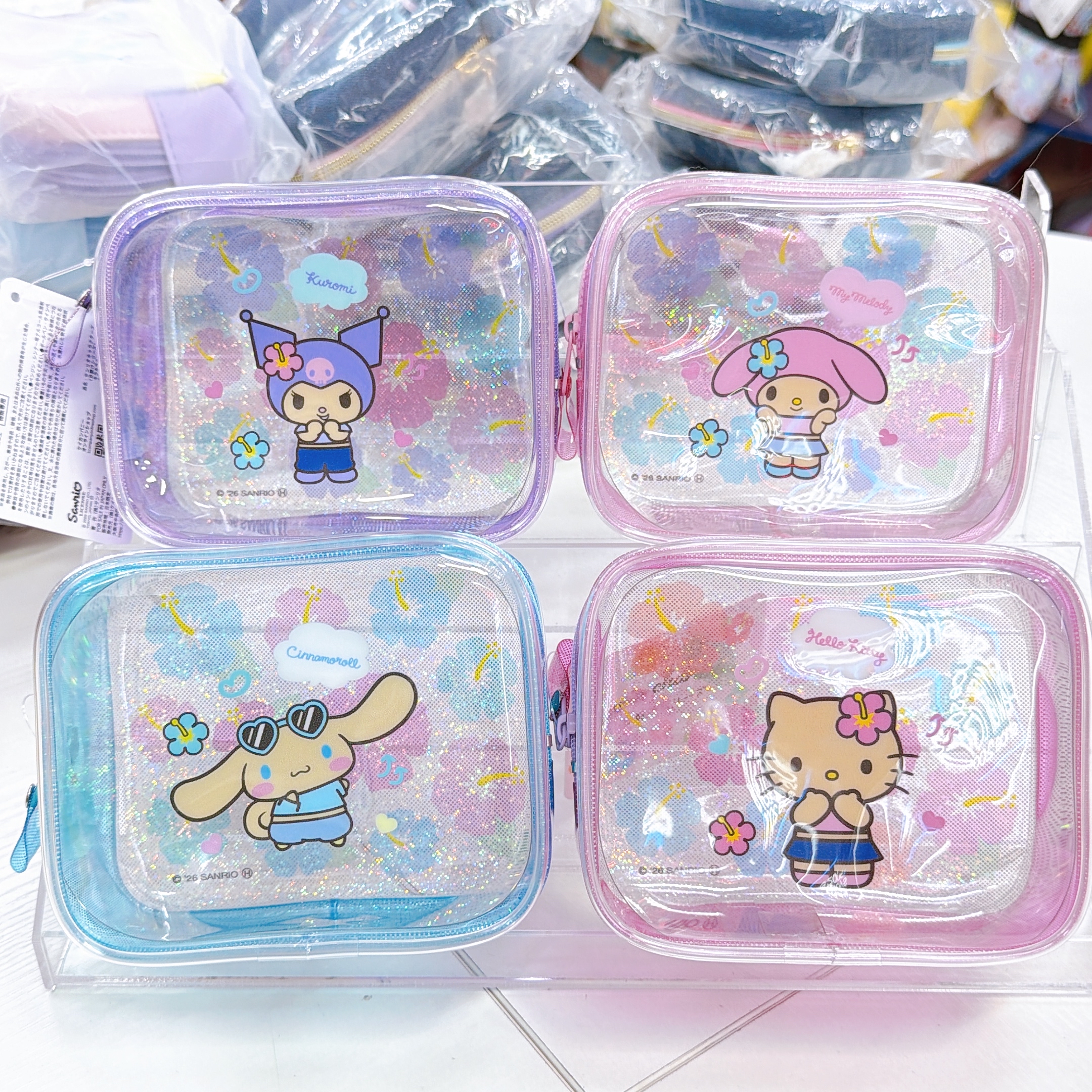 日本直送Sanrio 夏天黑皮泳裝系列 透明膠化妝袋