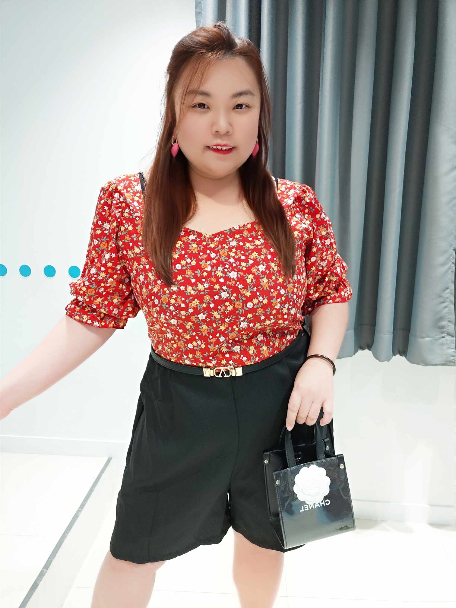 ENA02 TMD0004 碎花拼色连体裤 (胸围 100-130CM) (腰围 30-50寸)