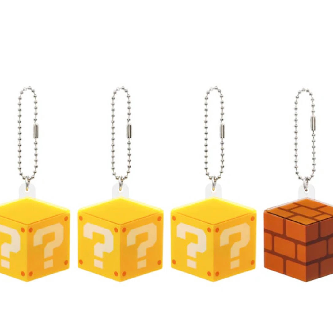 Hatena block/brick block Gimmick keychain set (4 pieces)