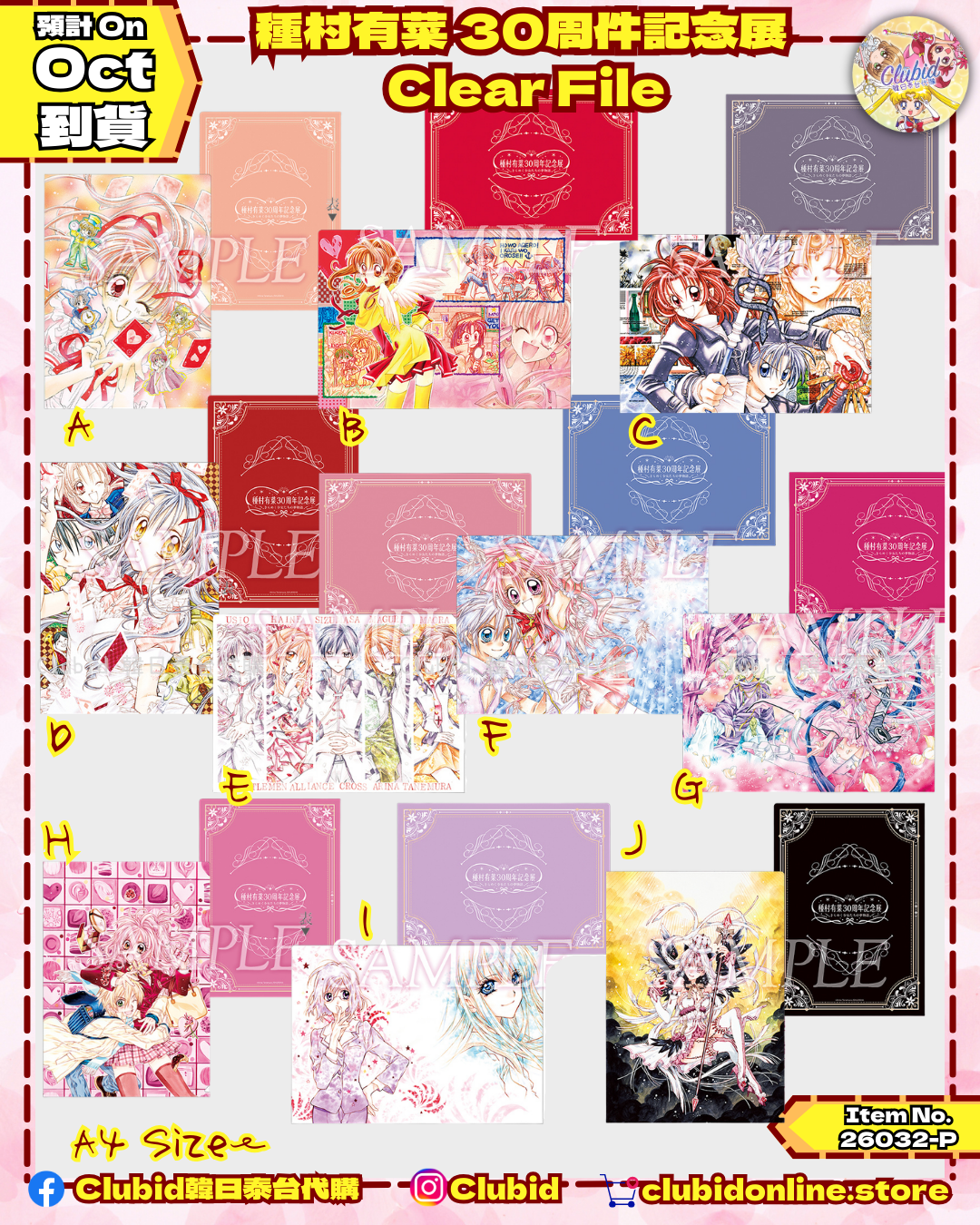 《Pre-Order》A4 Clear File｜種村有菜 30周年記念展商品 (26032-P)
