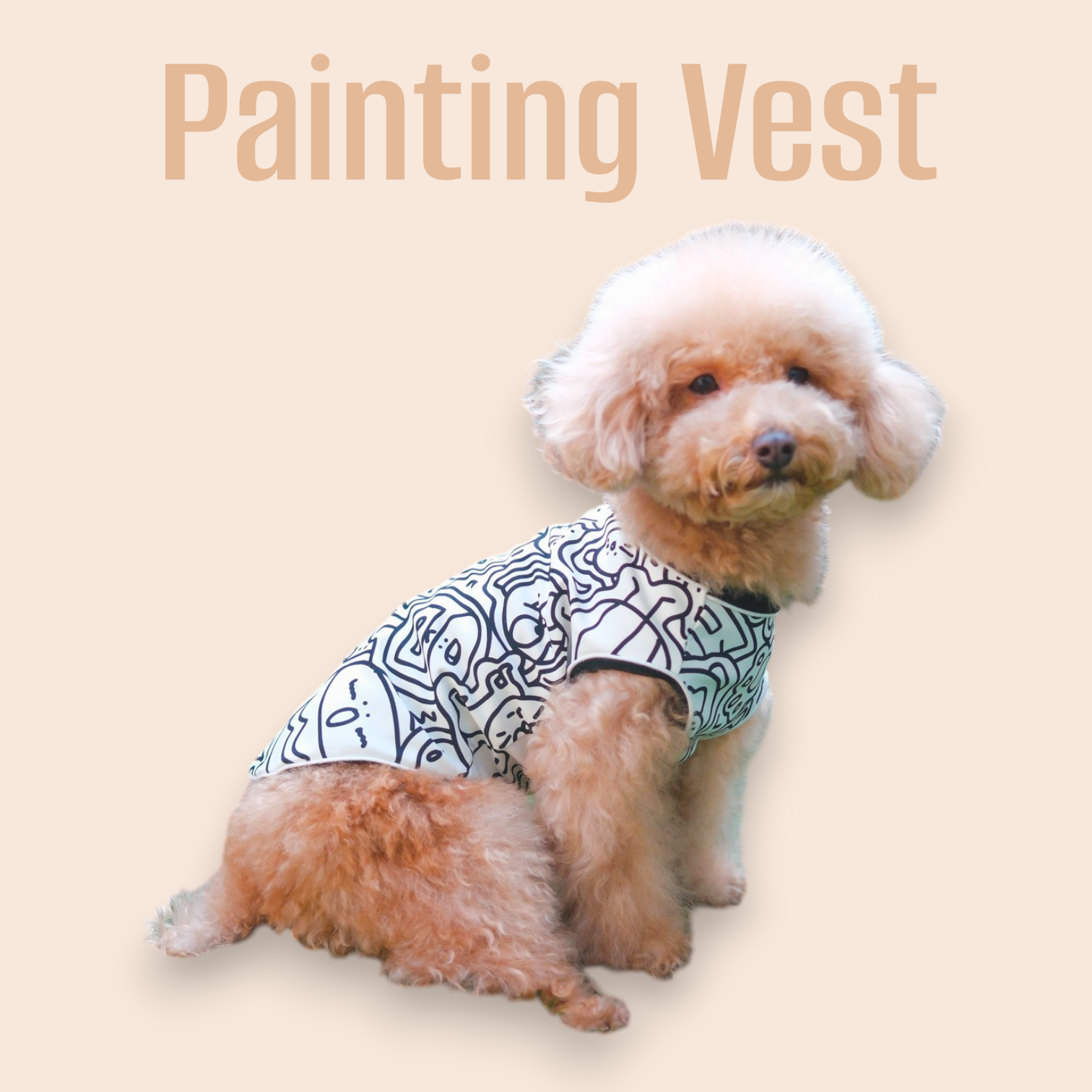 S651   黑白繪畫背心 black and white painting vest