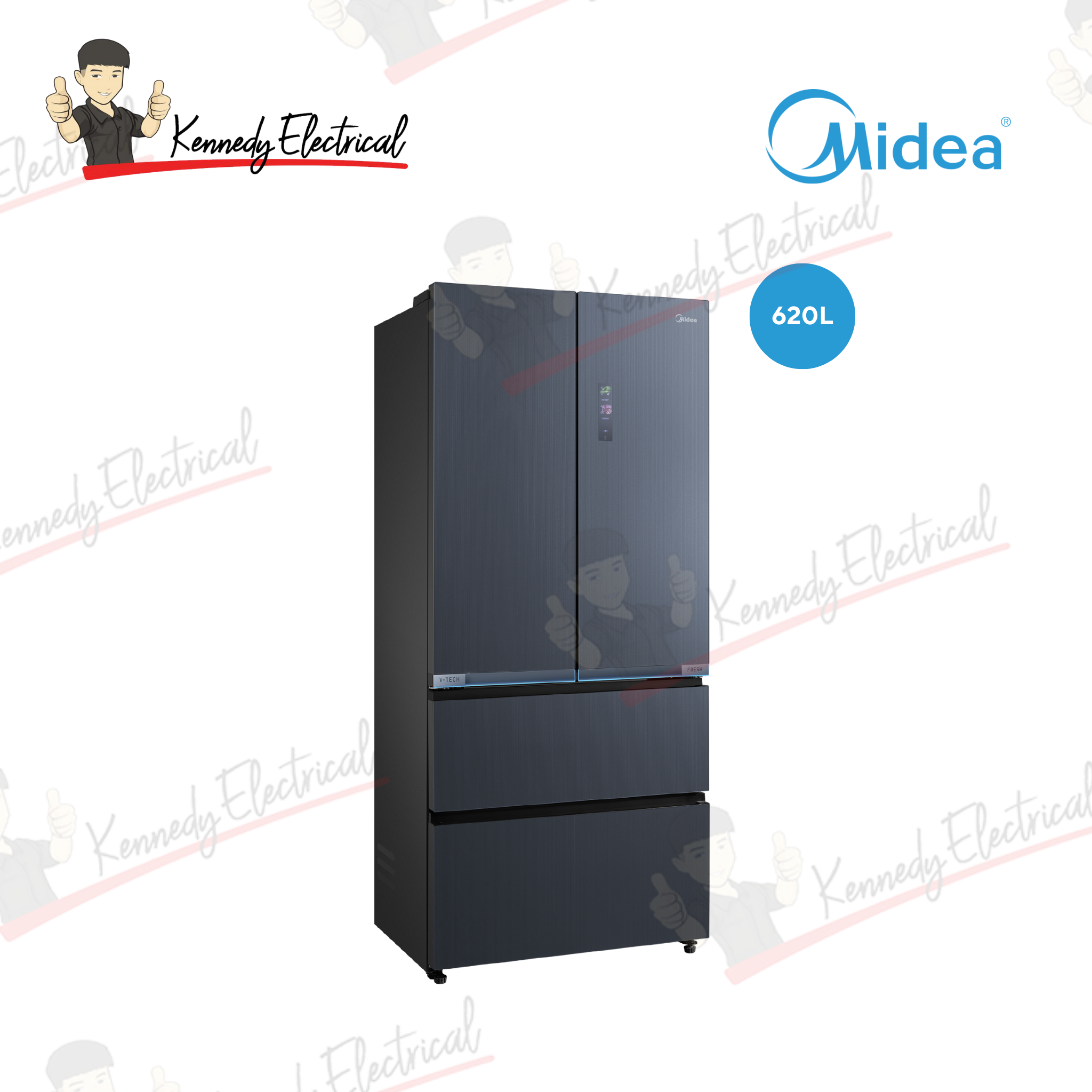 Midea 620L French Door Reefrigerator (Shadow Grey) MDRF705BIE70Y
