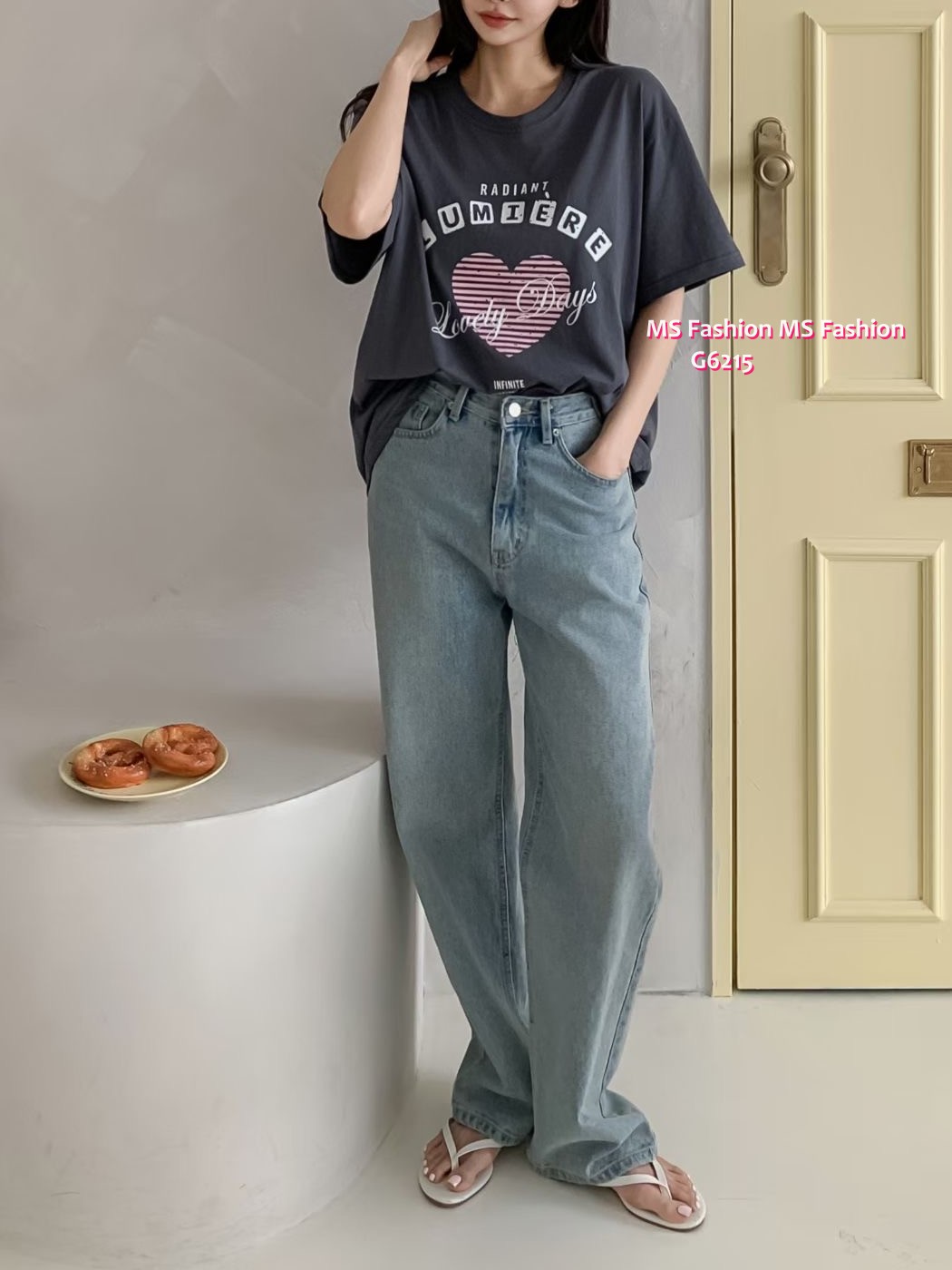 G6215 韓國🇰🇷心心字母tee