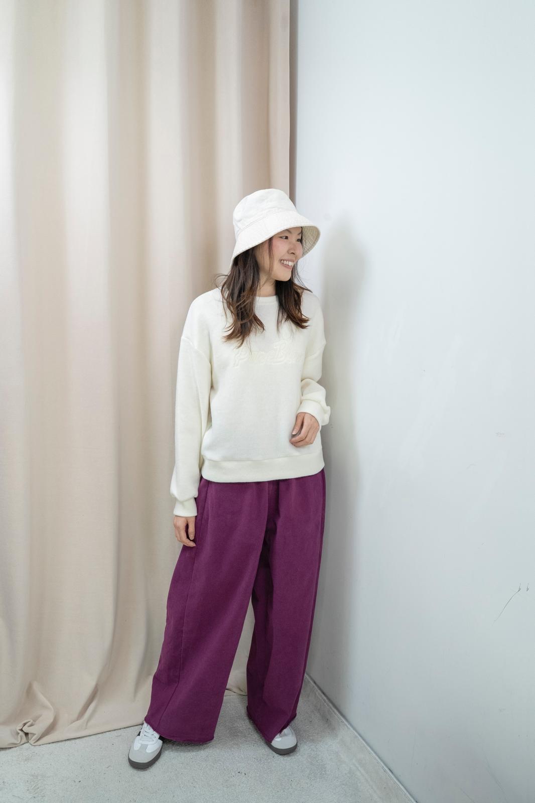 可機洗免燙軟糯文字上衣（奶白色）