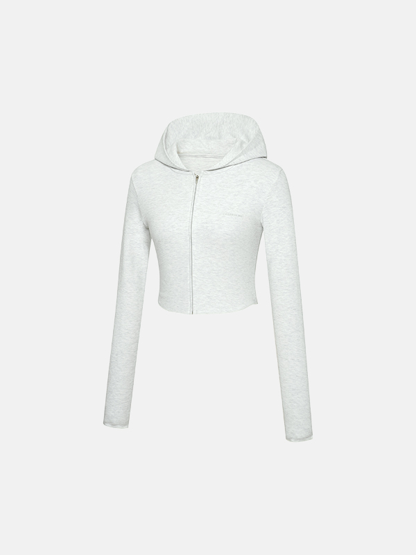 【秋冬必要Slim Fit Zip-Up】預購_Soft Slim Cropped Zip-Up Hoodie by Grandeline