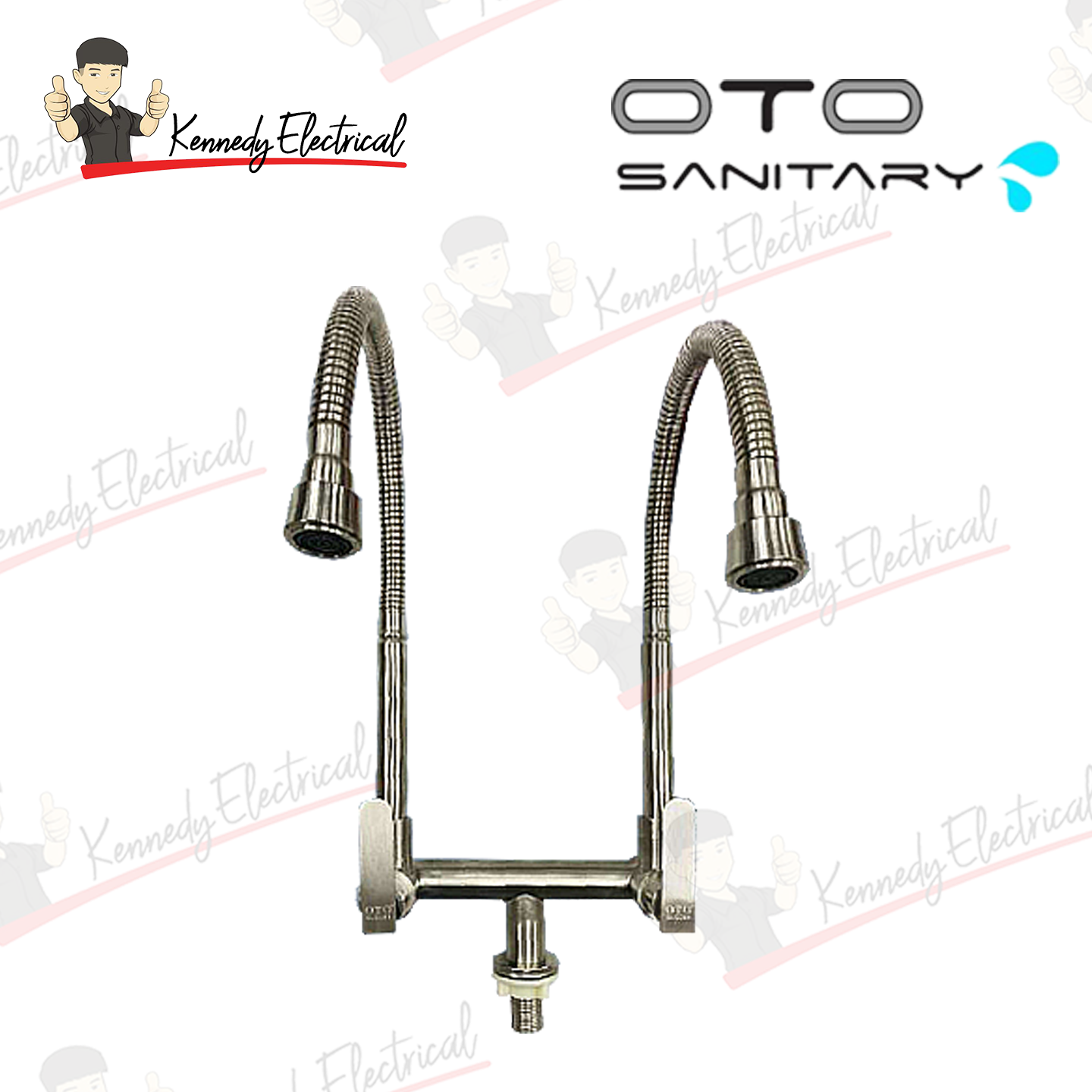 Otosani 304# Stainless Steel Flexible Double Pillar Swan Tap (966-17#) OTO966-17
