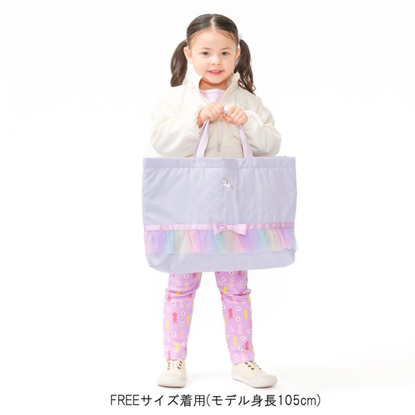 🆕【⭐訂購⭐】🇯🇵日本直送 🌀獨角獸 / 小熊刺繡 薄紗荷葉邊 絲帶 #功課袋🌀[ELBD-0034][260304]