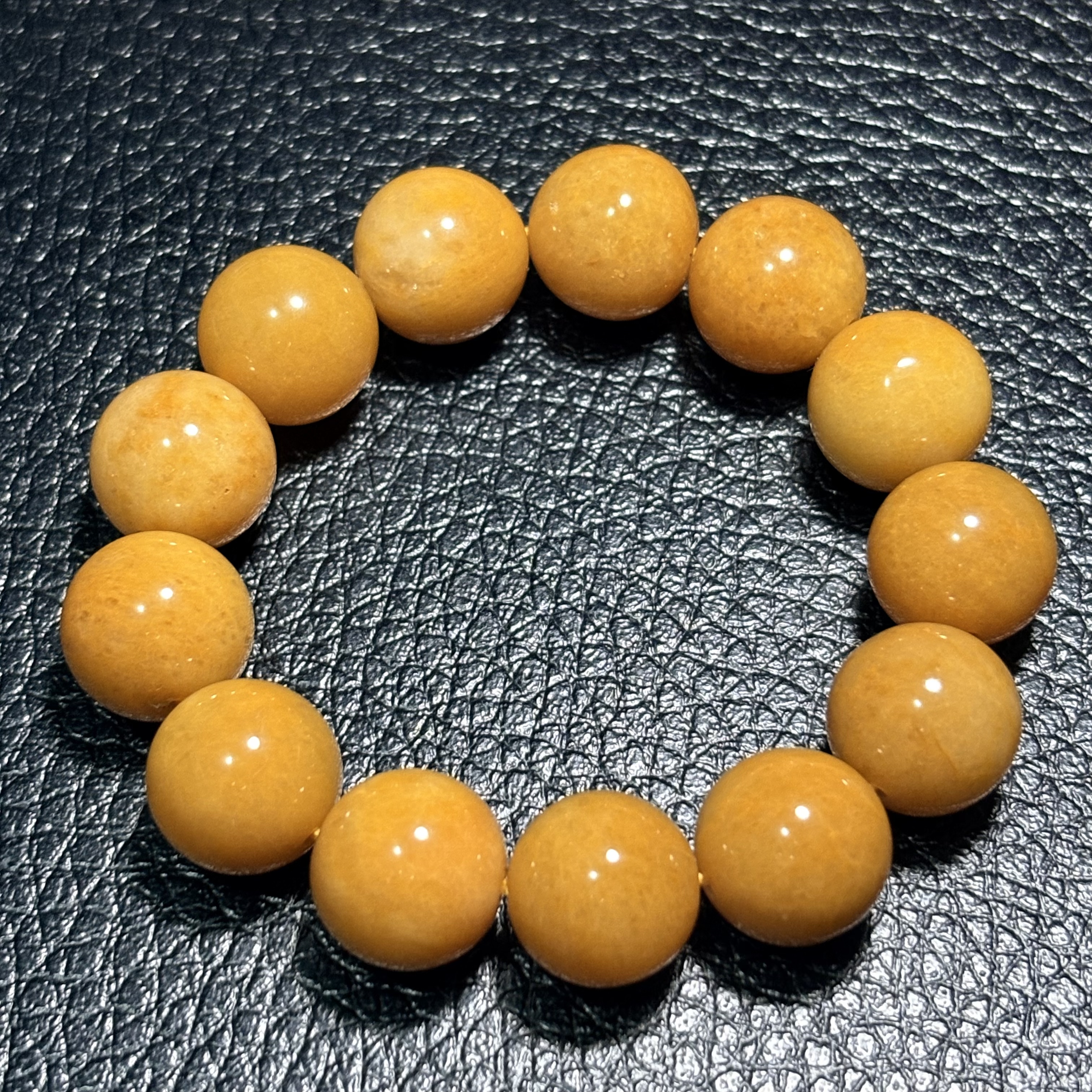 金絲玉玉石手串No.4252 ｜規格：15mm珠15cm手圍