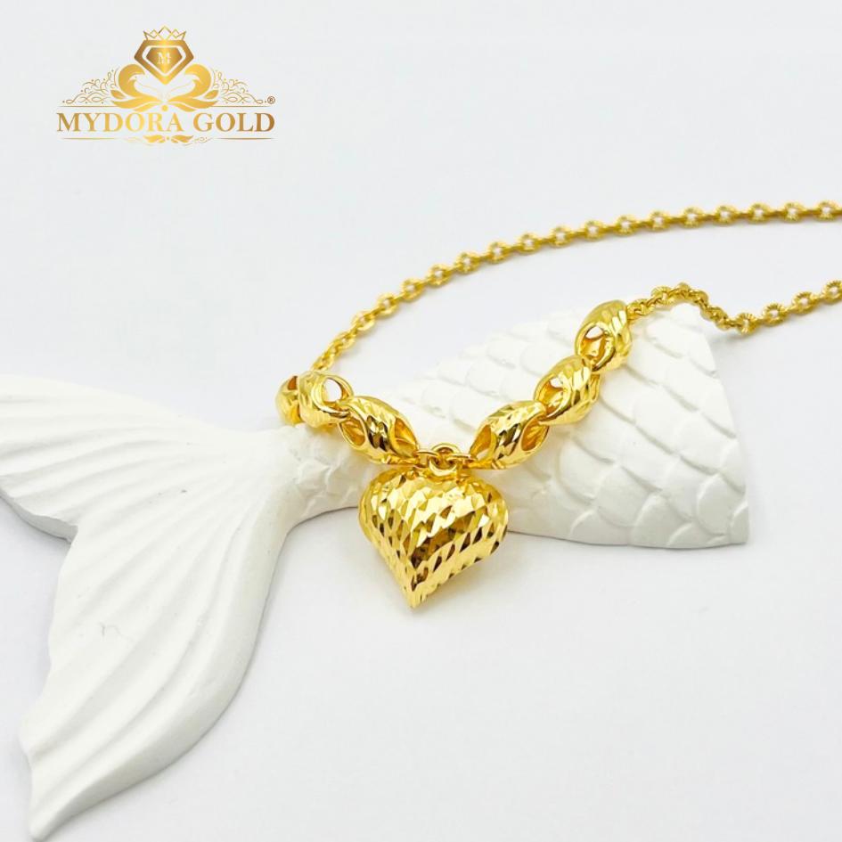 MYDORA Rantai Leher Sauh Matahari + Siput + Love Pahat l EMAS 916/22K