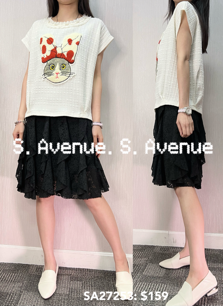 SA27253: 短袖蝴蝶結兔仔top