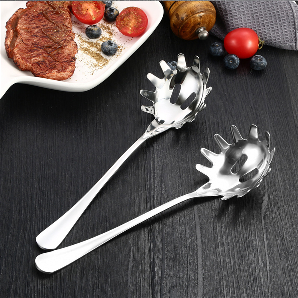 不鏽鋼撈麵勺 意麵爪勺 粉麵叉 漏勺 冰塊鏟 粉麵鏟 扒麵鏟勺  [平行進口] HK2732