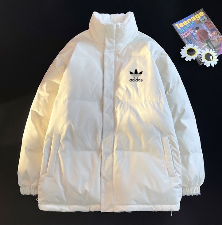 韓系情侶4色夾棉毛毛雙面褸