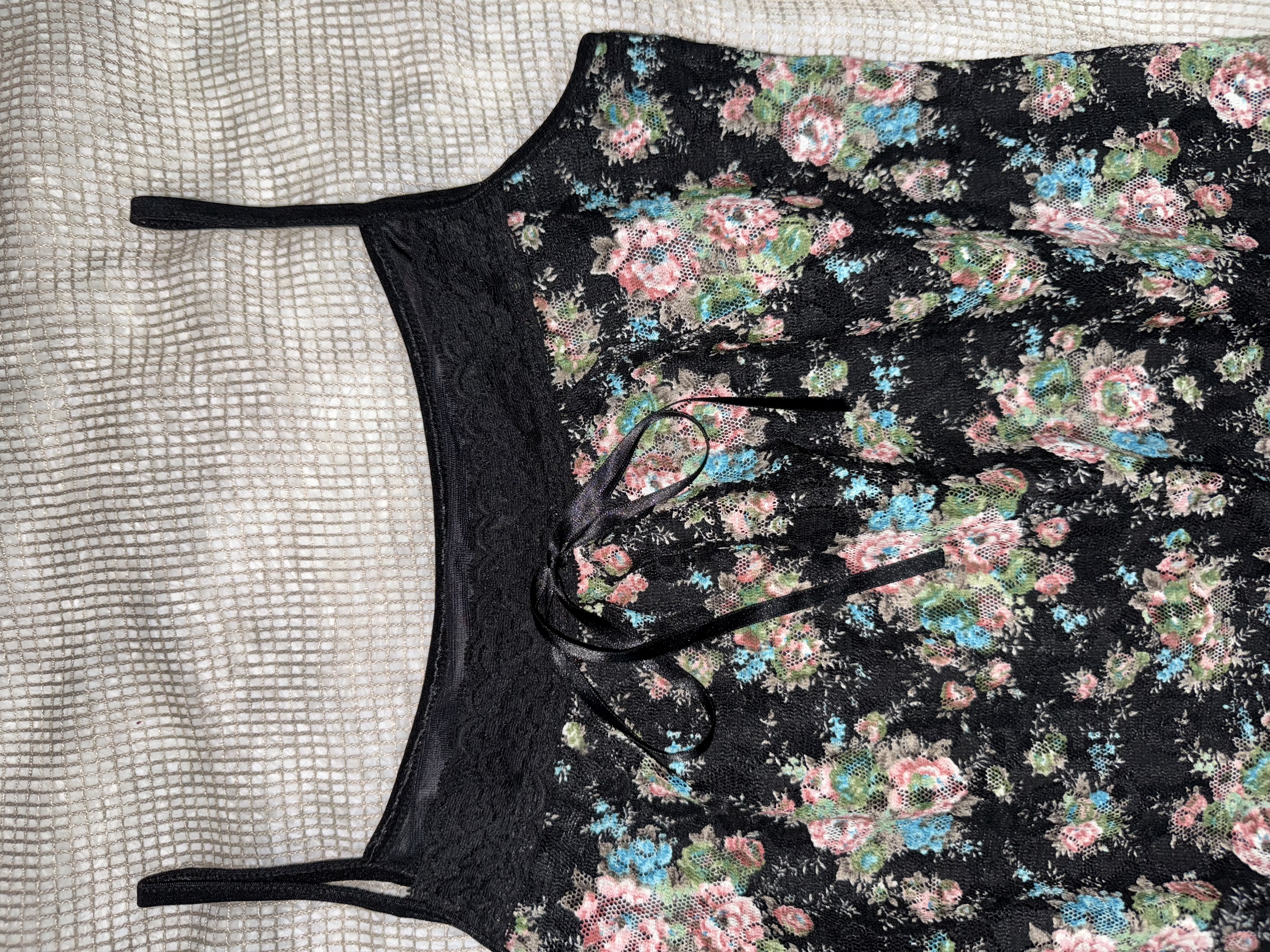 Vintage Floral Slip Dress with Tie Detail