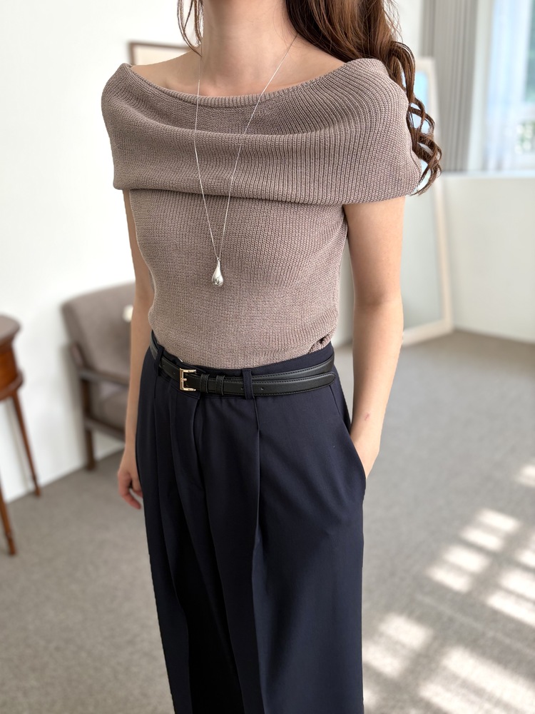 Linen Off Shoulder Top (Mocha)