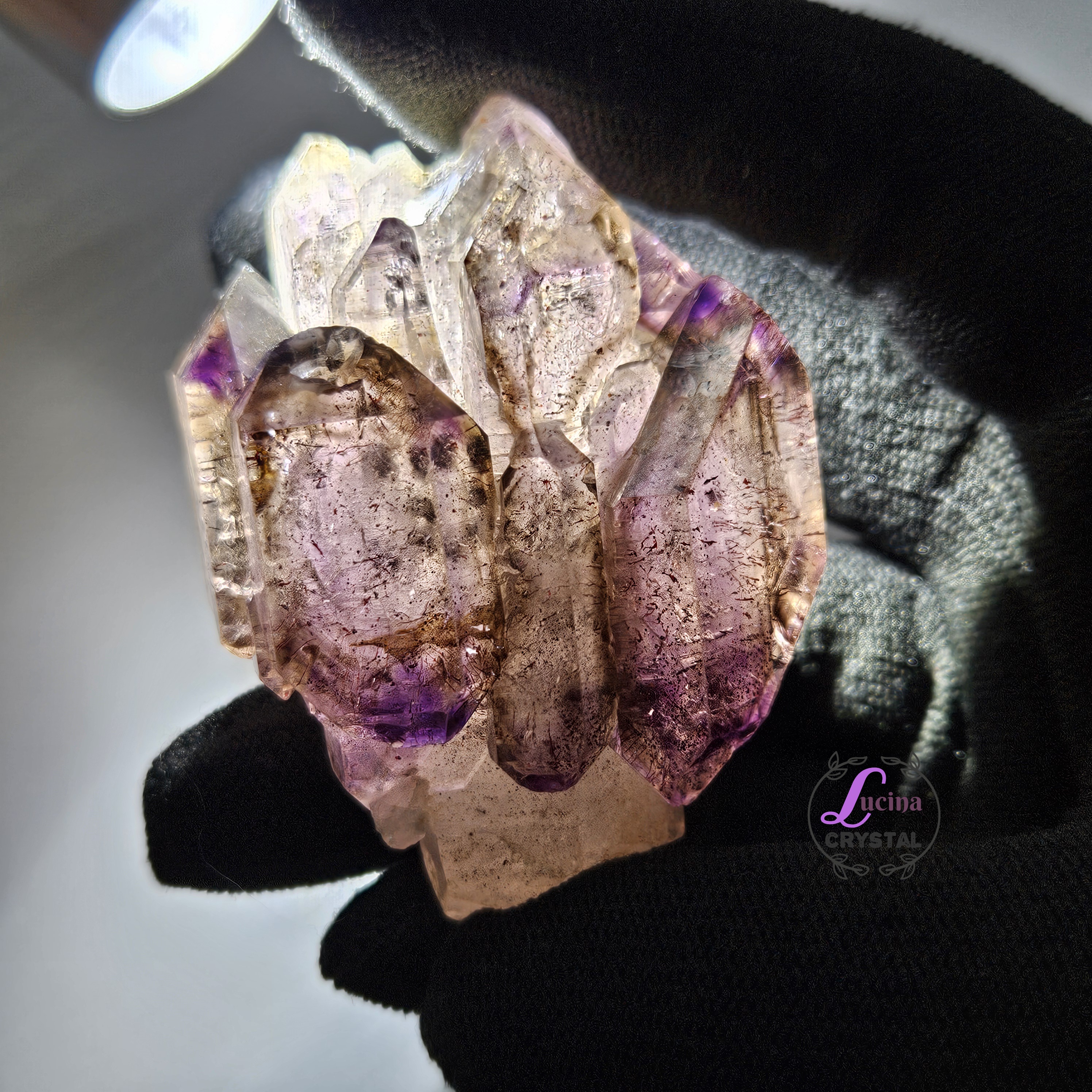 (Co#J327) 超級七骨幹原礦石/ Natural Super Seven Elestial  Quartz