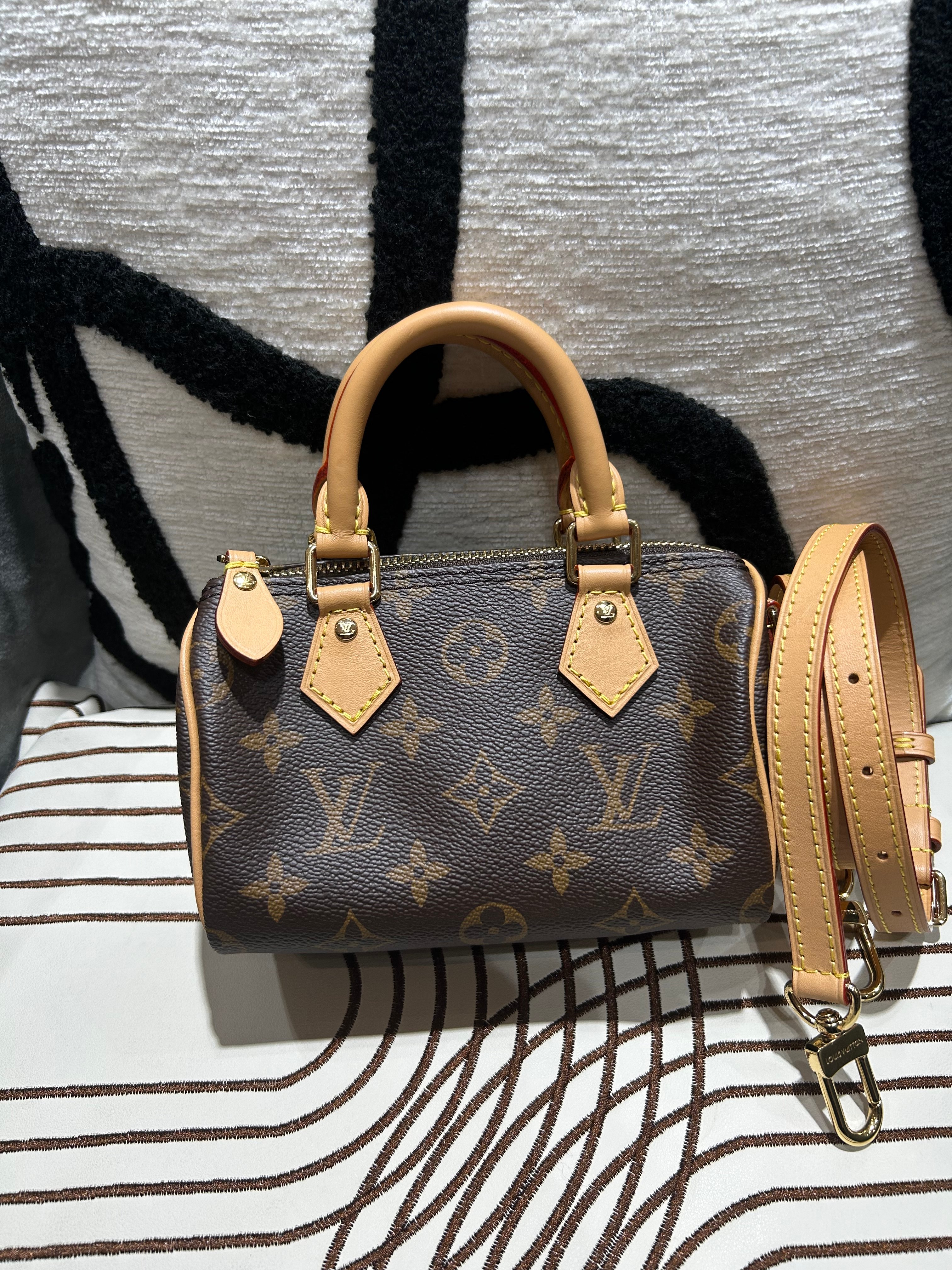 LV Nano Speedy monogram Crossbody Bag 100%Authentic, 98%New ✅Strap ✅Dust bag