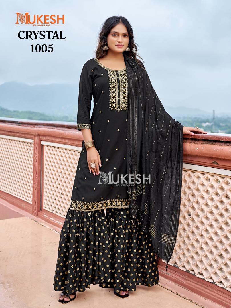 CRYSTAL  KURTI + SHARARA+ DUPATTA