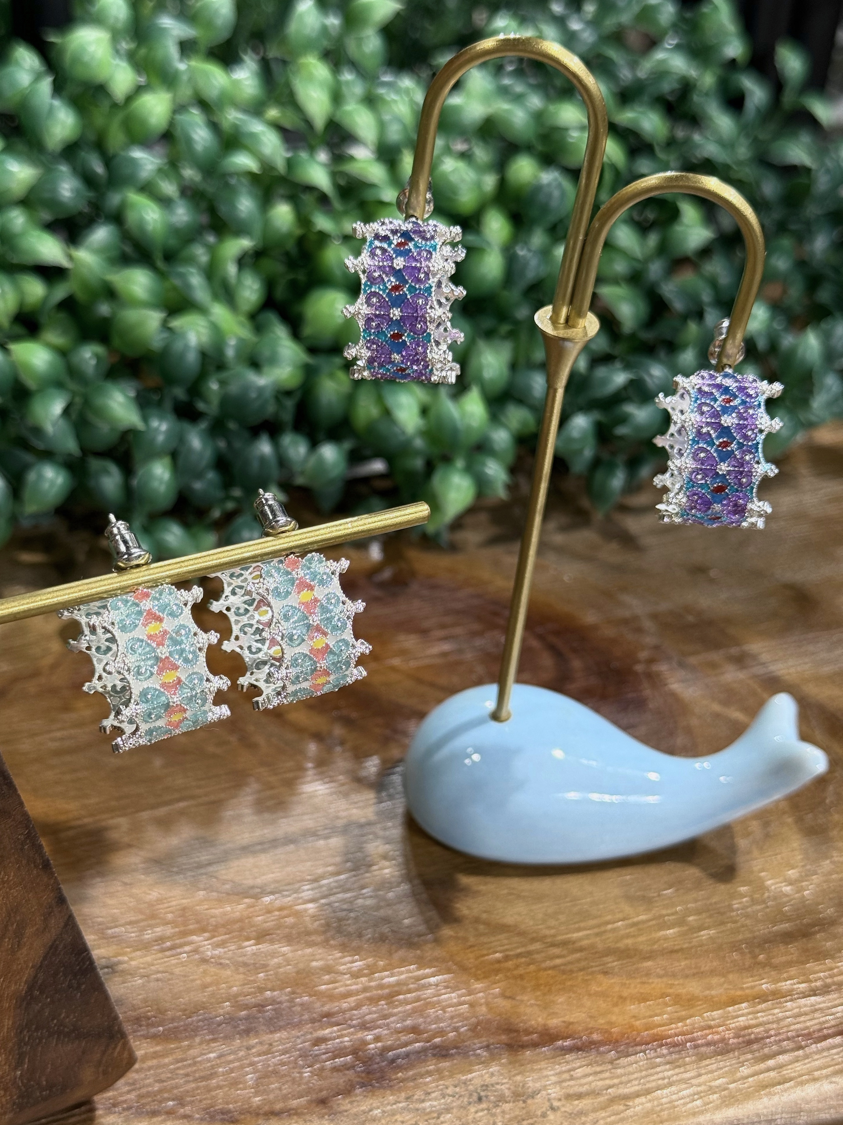 花磚織語 Floral Tile Half Hoop Earrings | 半圈款耳環