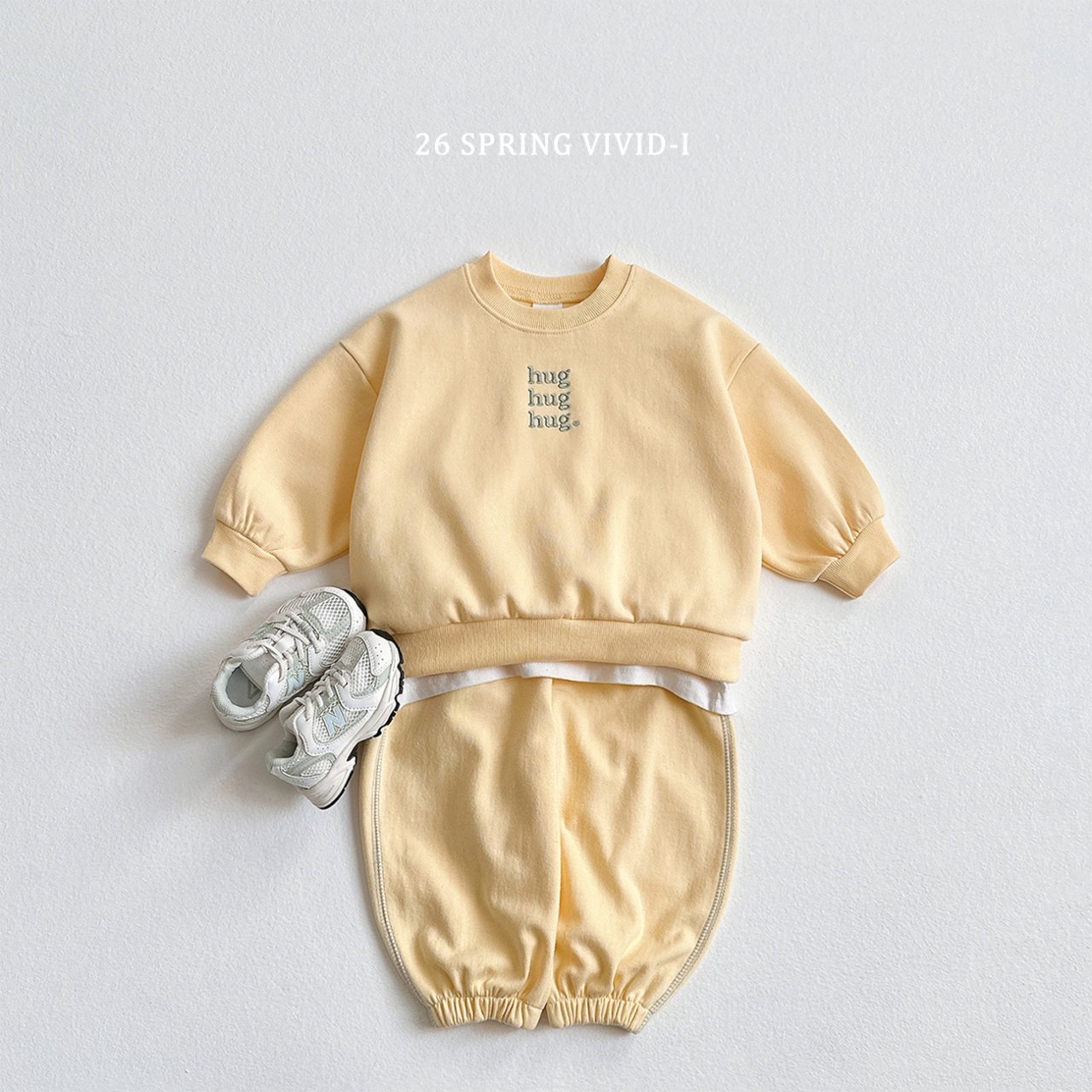 🌸預訂 韓國直送🌸🇰🇷VIVIDI四色Hug刺繡撞色長袖上下套裝