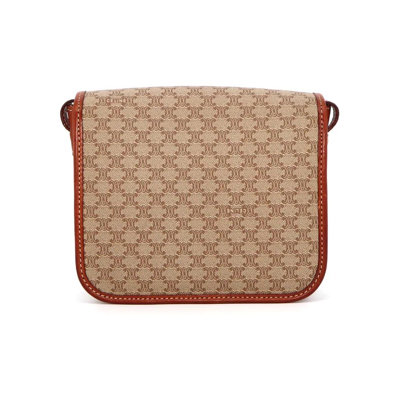 Celine Beige Macadam Padlock Crossbody Bag