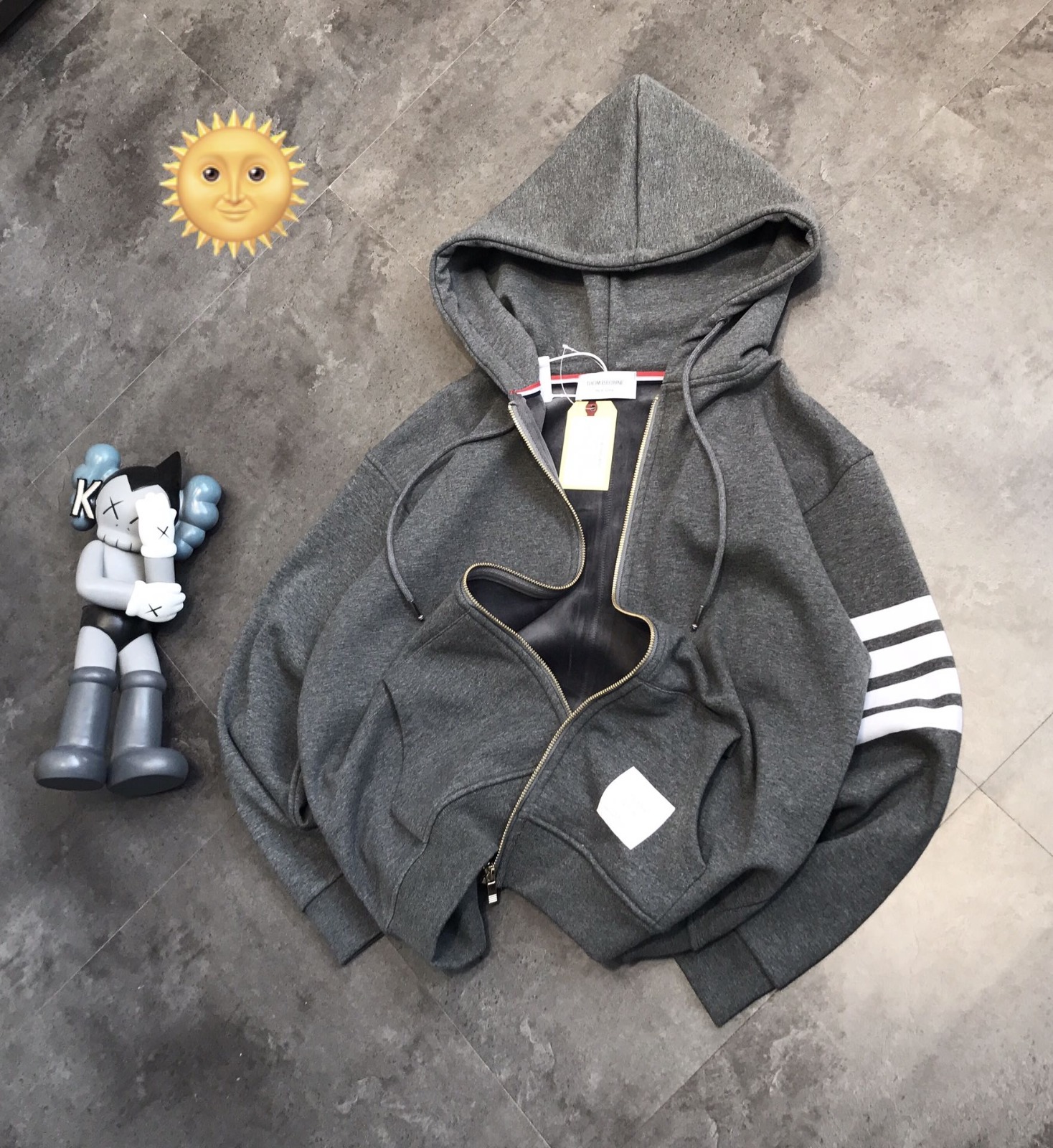 THOM BROWNE 加絨連帽拉鍊外套