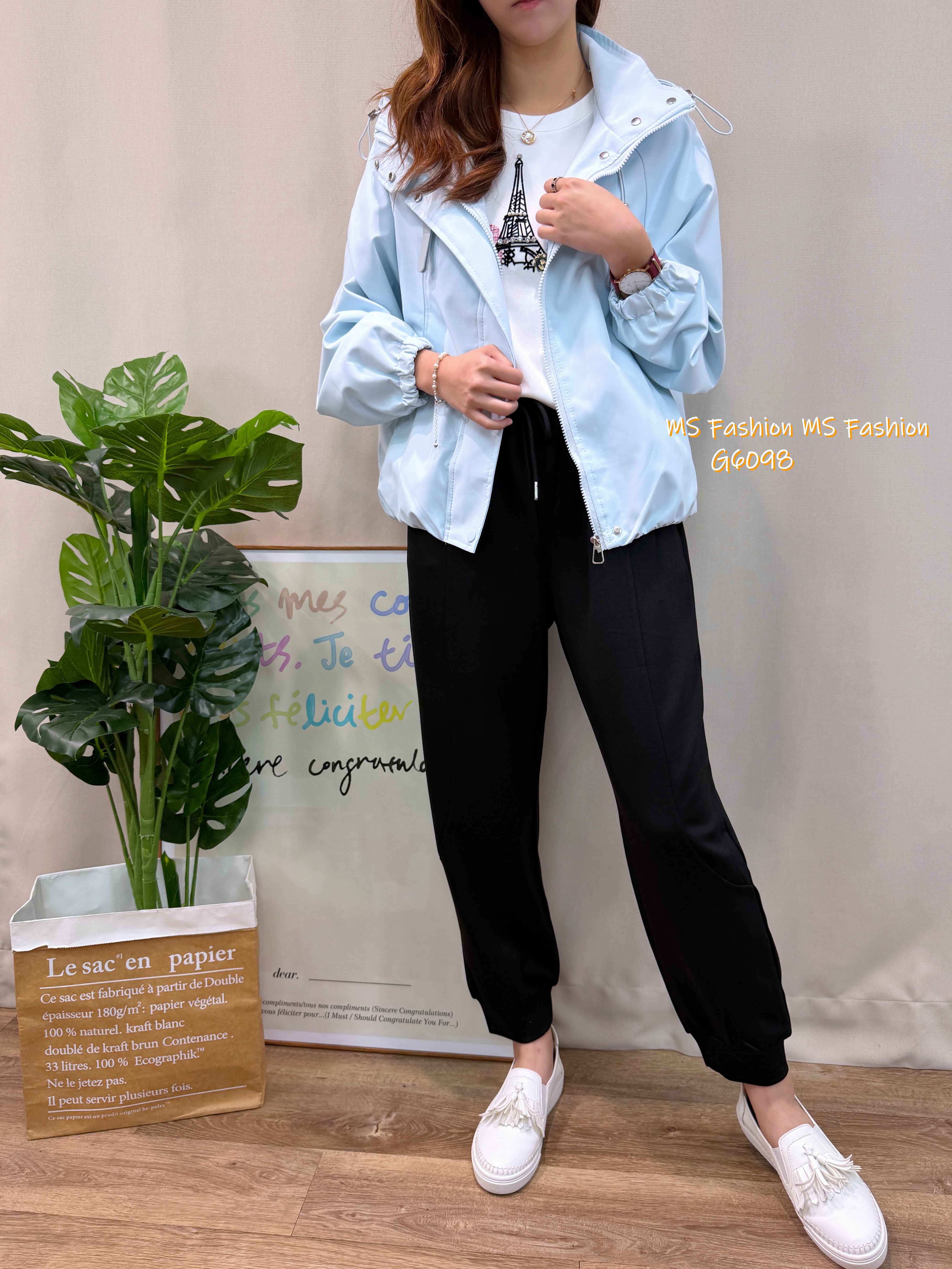 G6098 韓國🇰🇷靚色有帽風褸