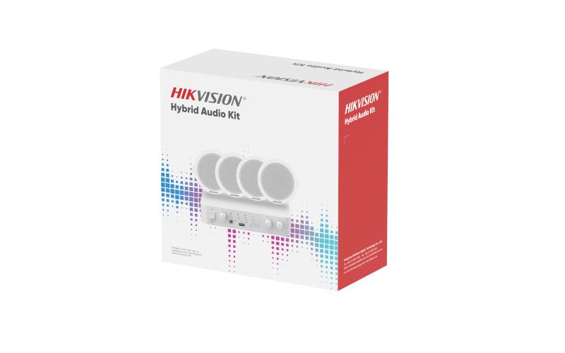 Hikvision 海康威視 DS-QAE1KA80206-4 Hybrid Audio Kit with 80W Network Amplifier and 4* 6W Ceiling Speakers (香港行貨，一年保用)