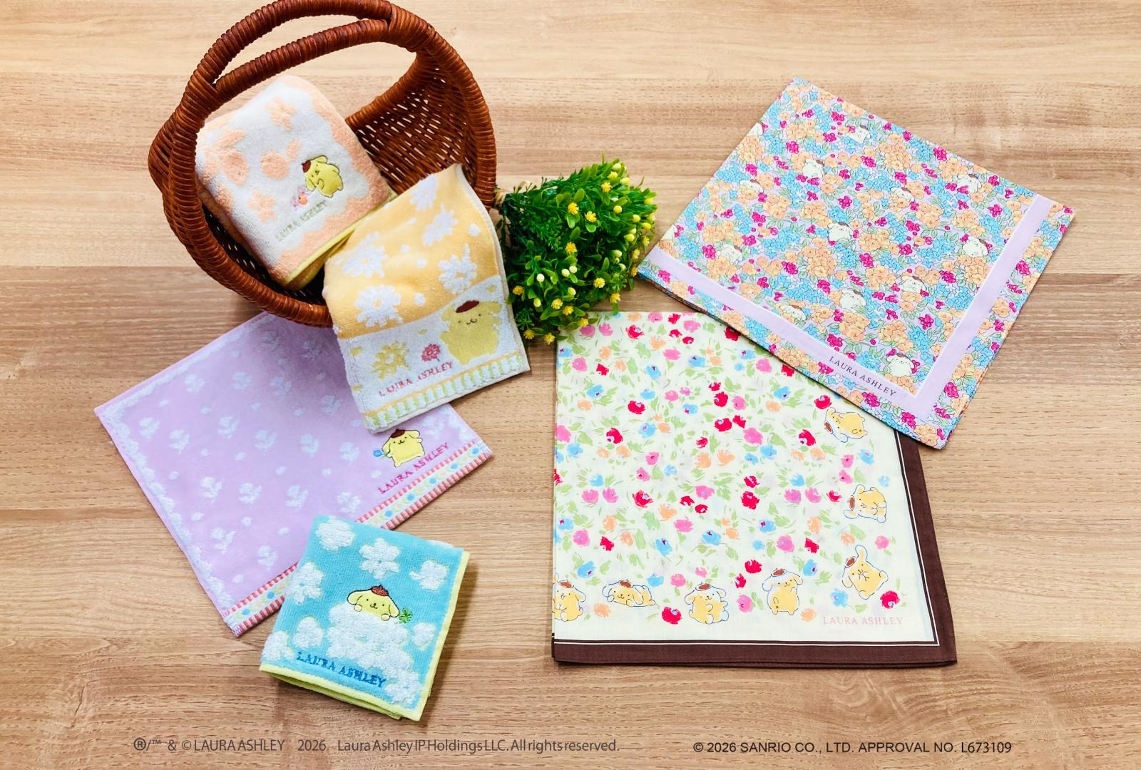 🎀【預訂】Laura Ashley x Sanrio Pompompurin 迷你毛巾 - C