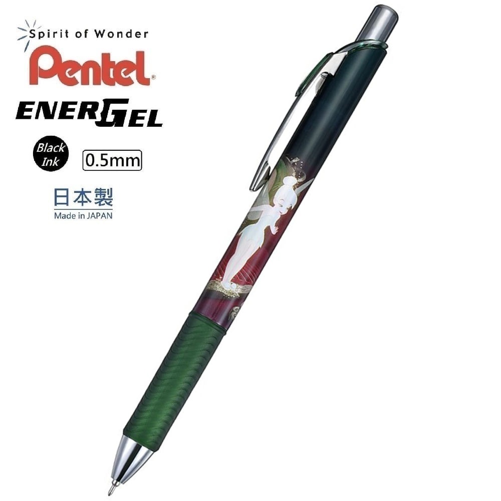現貨｜【日本 Disney Store 限定】Tinker Bell 奇妙仙子 日本製 Pentel EnerGel 0.5mm 黑色 啫喱筆 209015