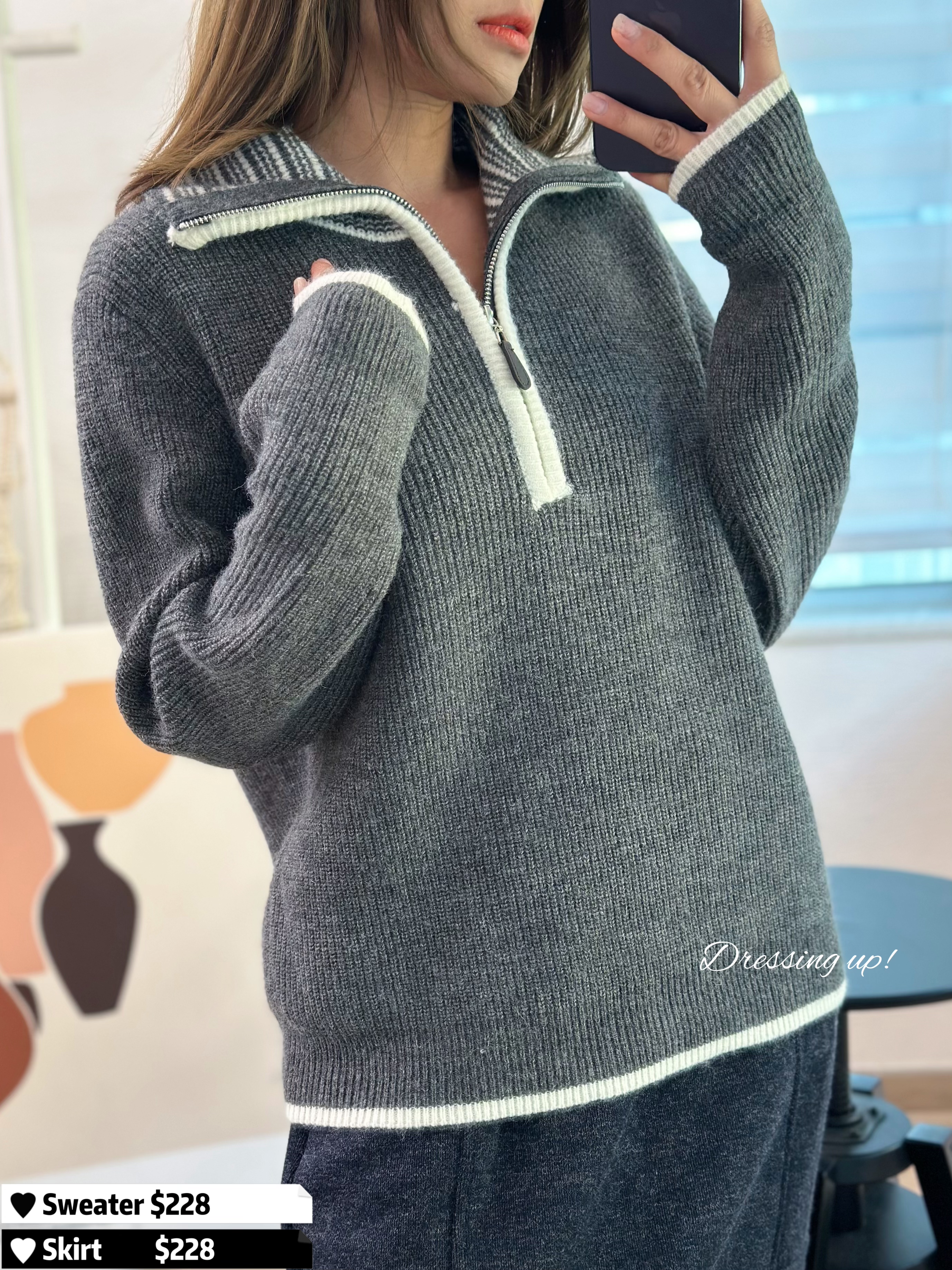  領位兩著法｜極暖企領針織