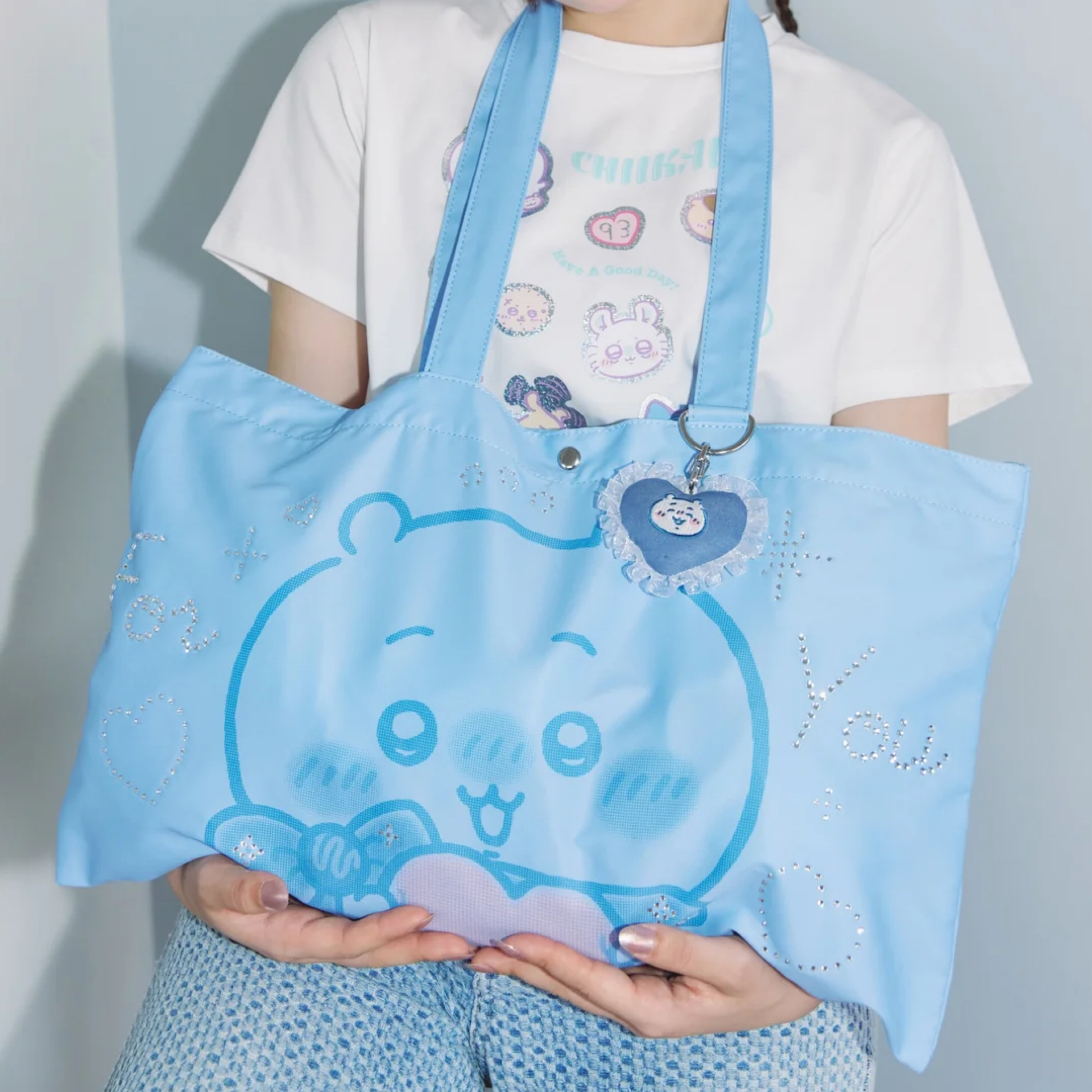 日本預訂📍Chiikawa貼鑽橫款Tote Bag 不包郵