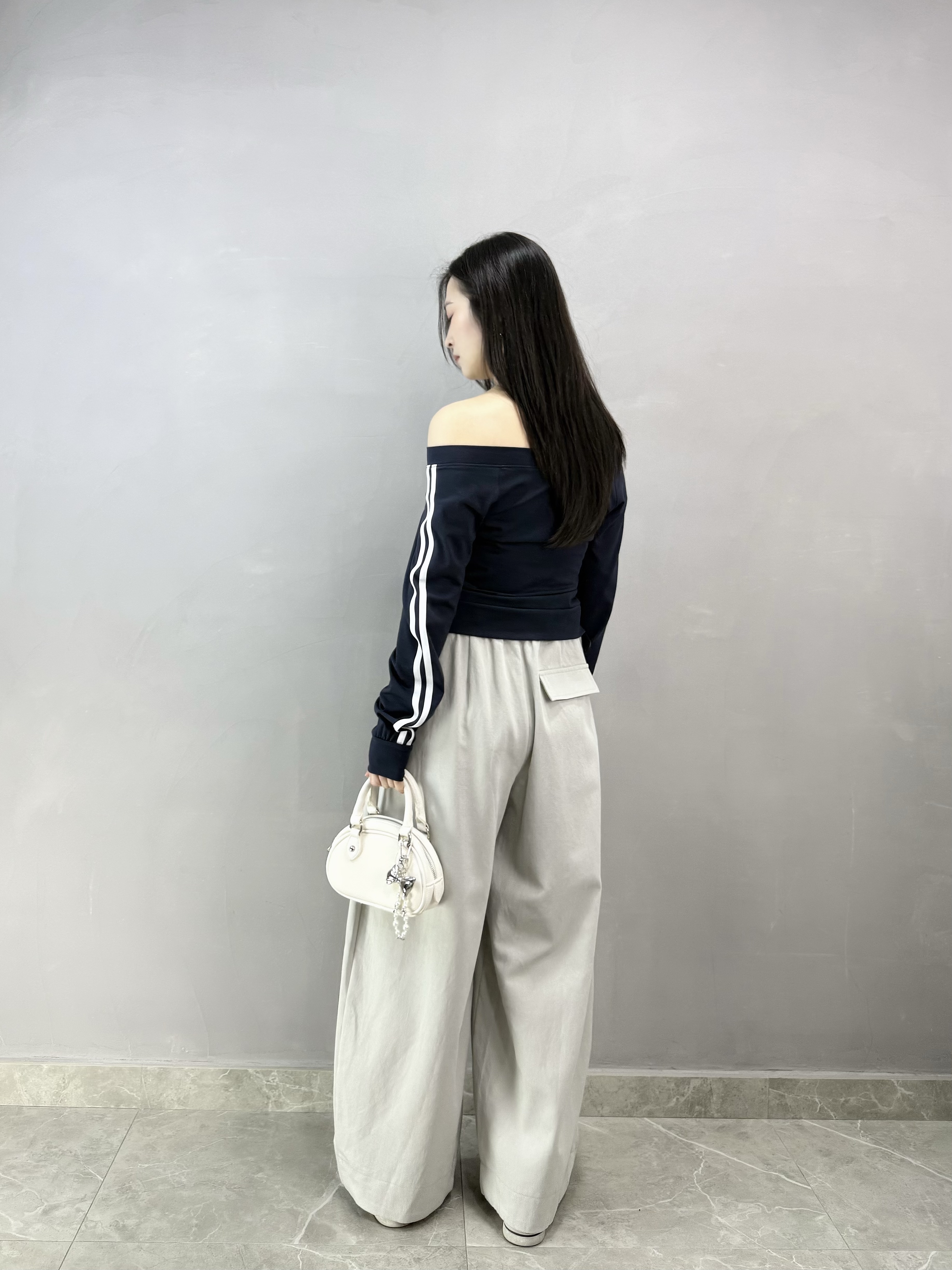 I72 數字印章雙拉鏈Top