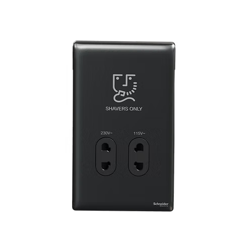 施耐德 Unica X 石墨灰 鬚刨插座 115V/240V