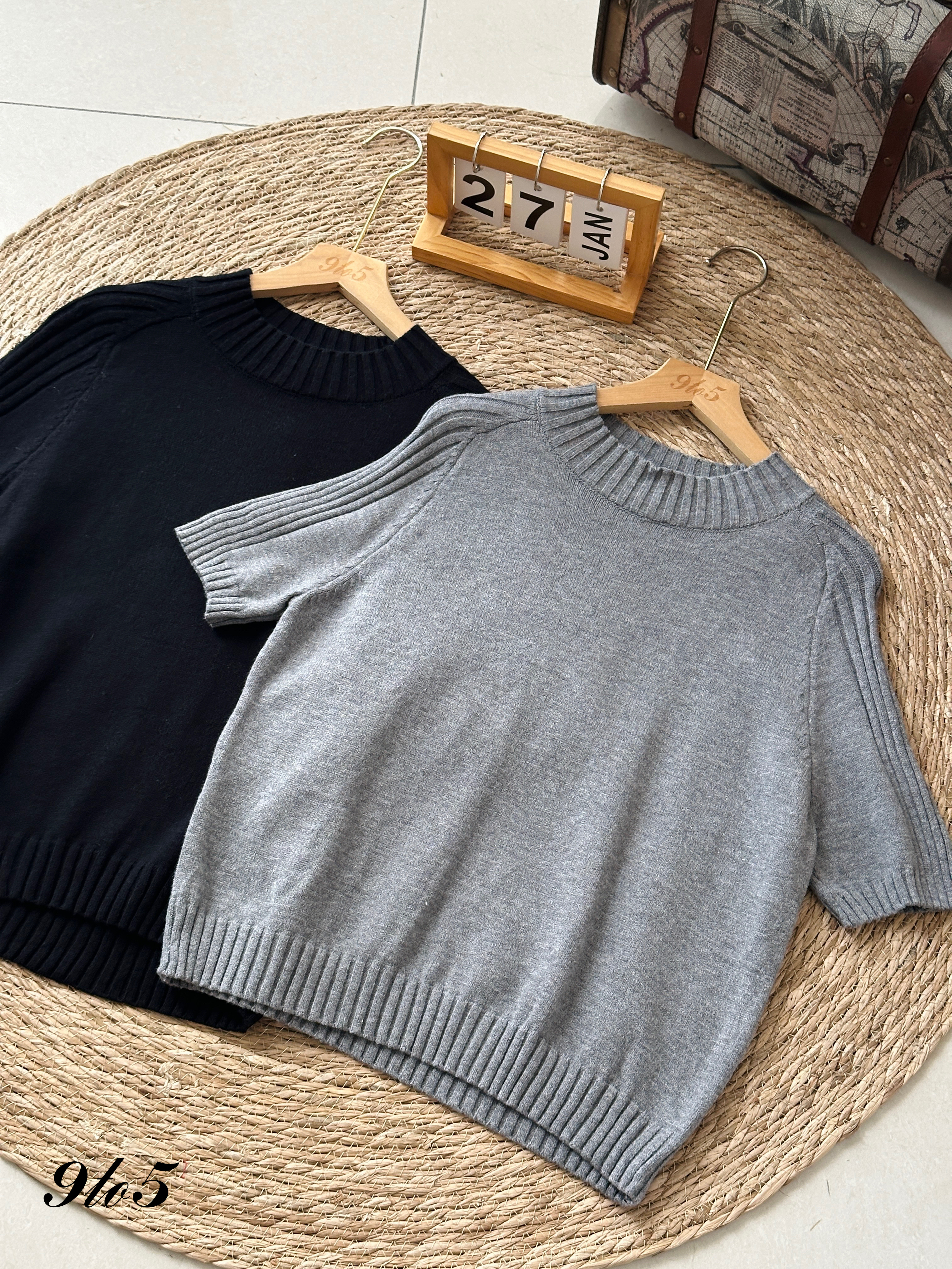 T3939 Round Neck Knit Top - 4 Colors