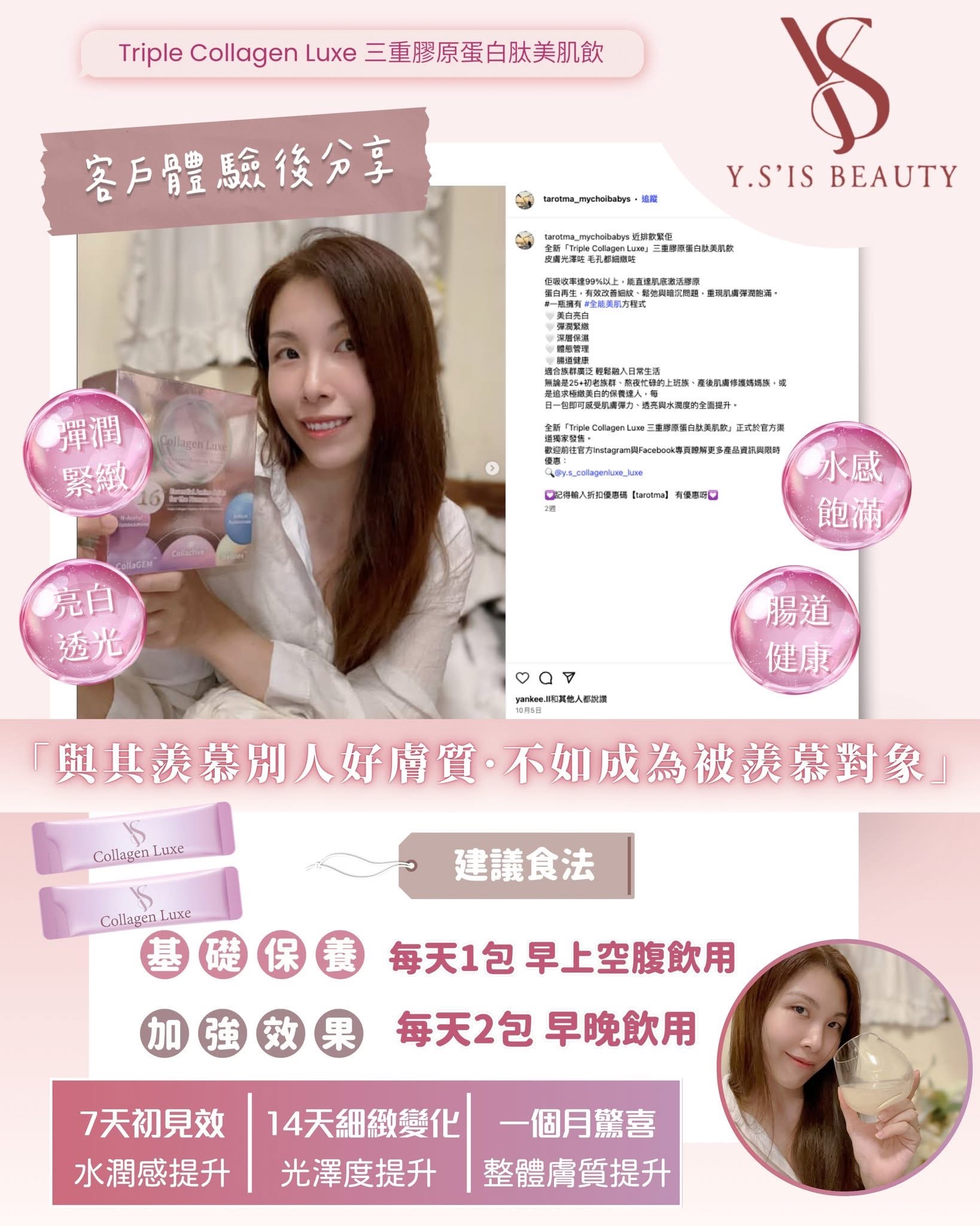 Y.S’IS Beauty Triple Collagen Luxe  三重膠原蛋白肽美肌飲 1盒20包