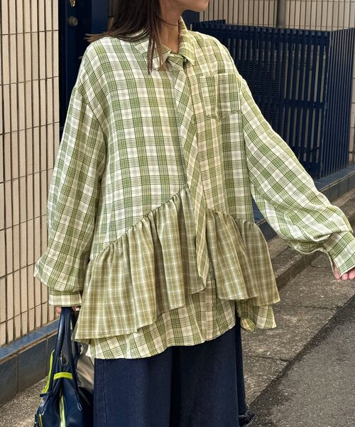 多層束腰襯衫裙【JT041】