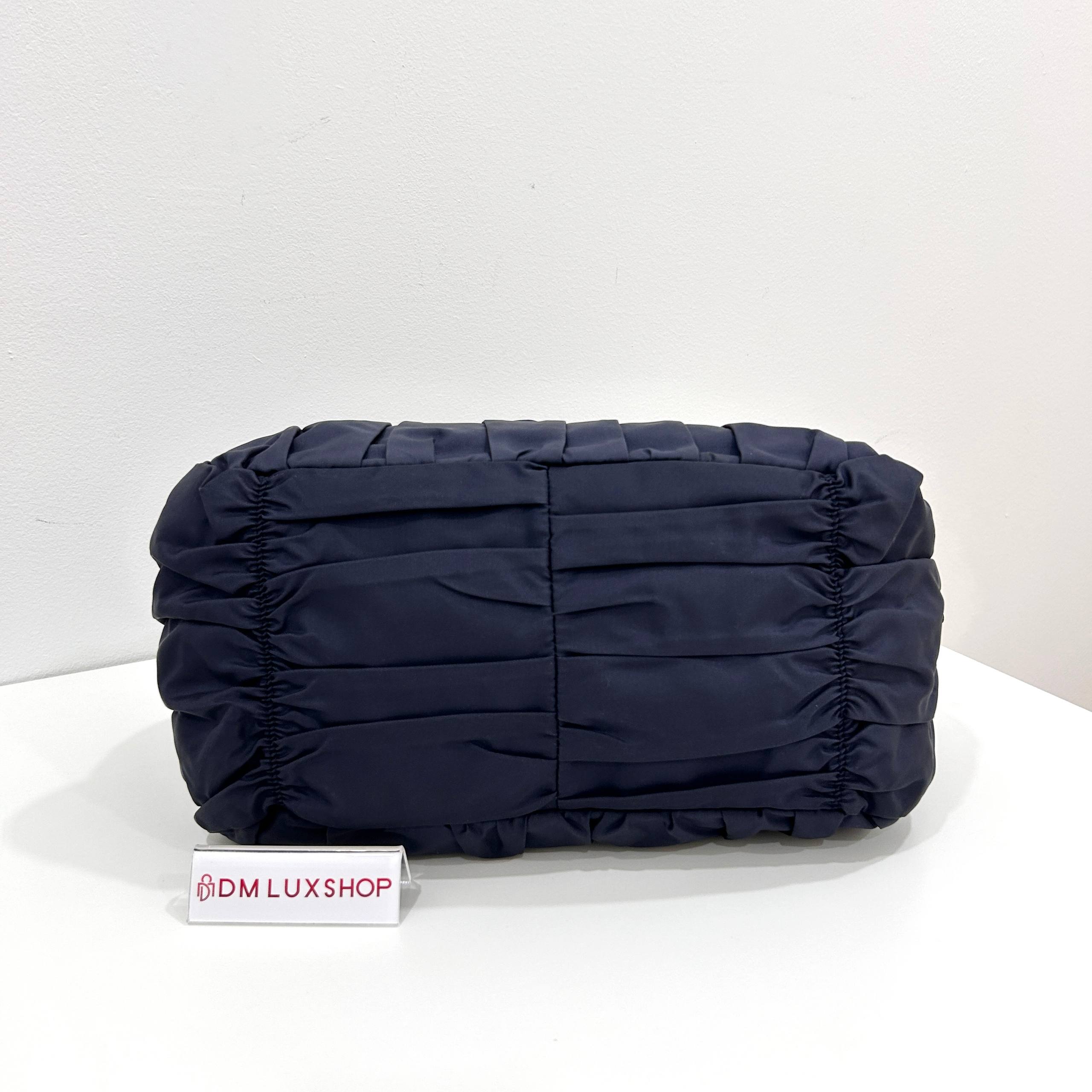 Prada Navy Nylon Tote GHW